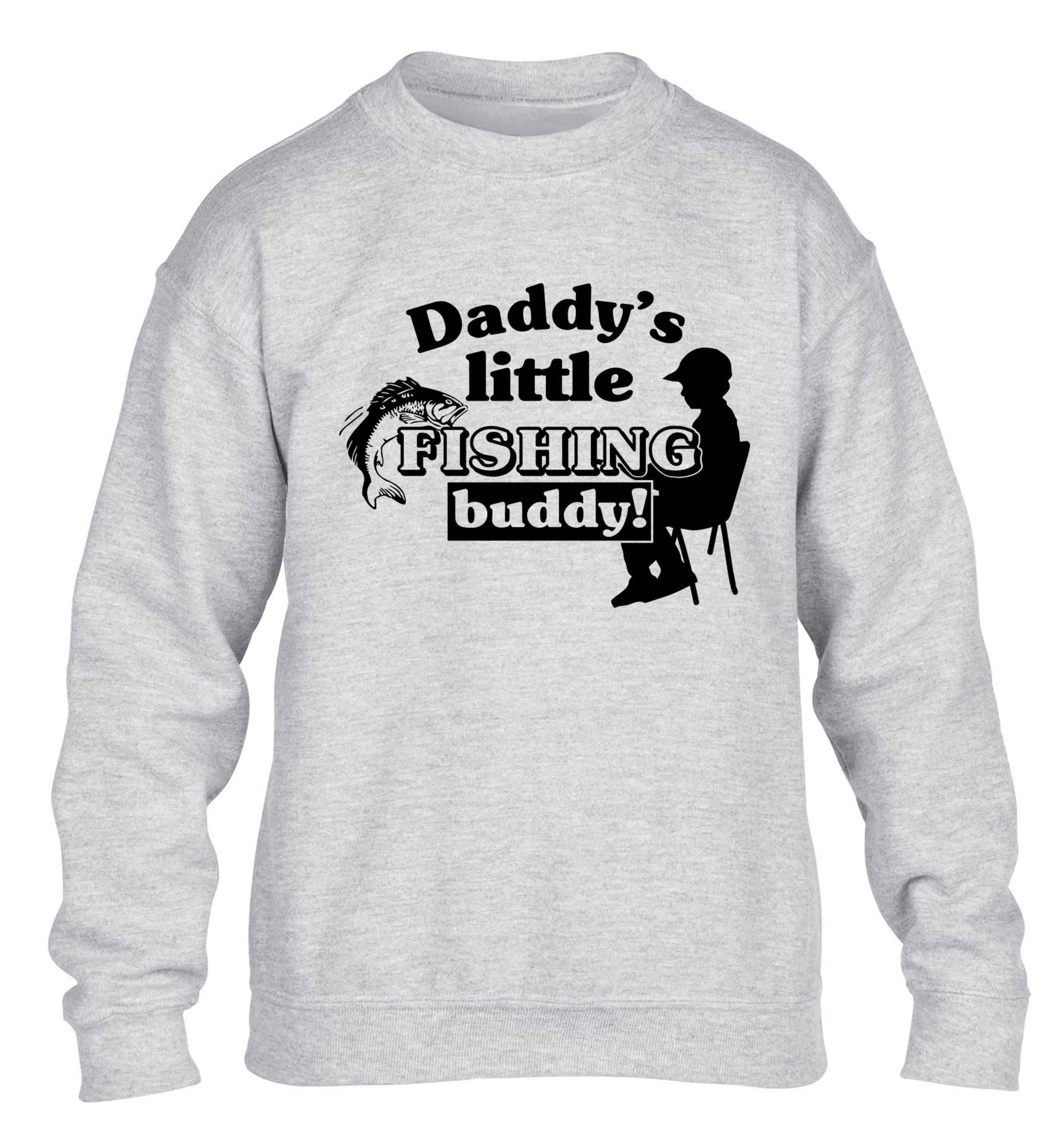 Daddy's little fishing buddy children's grey sweater 12-13 Years