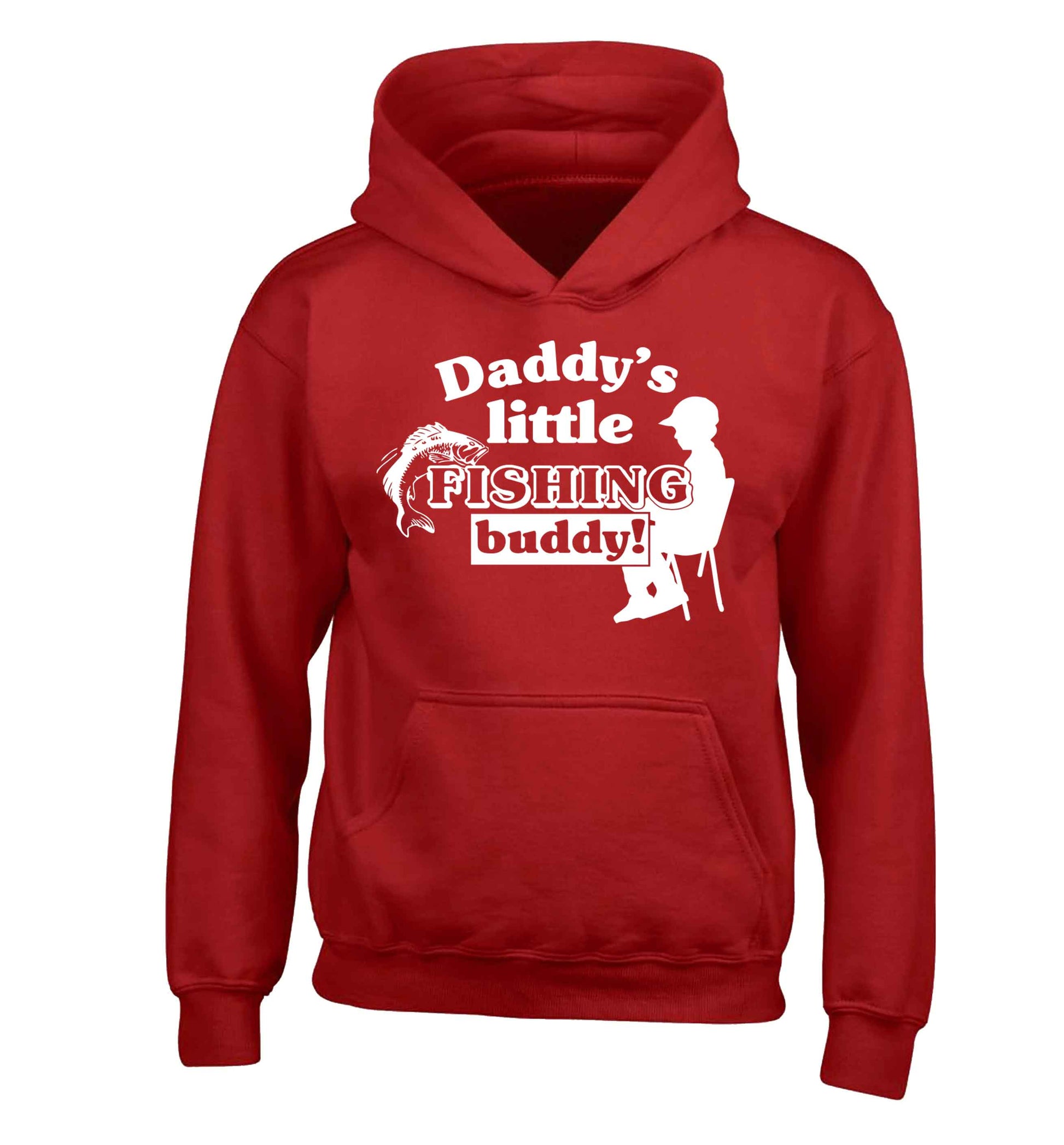 Daddy's little fishing buddy children's red hoodie 12-13 Years