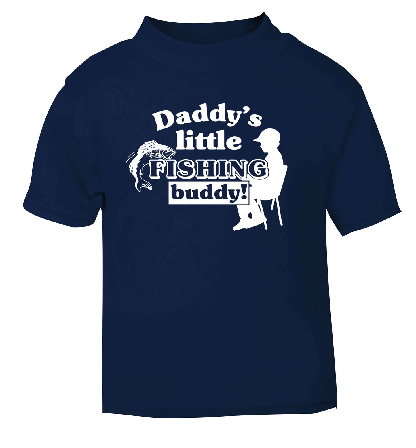 Daddy's little fishing buddy navy Baby Toddler Tshirt 2 Years