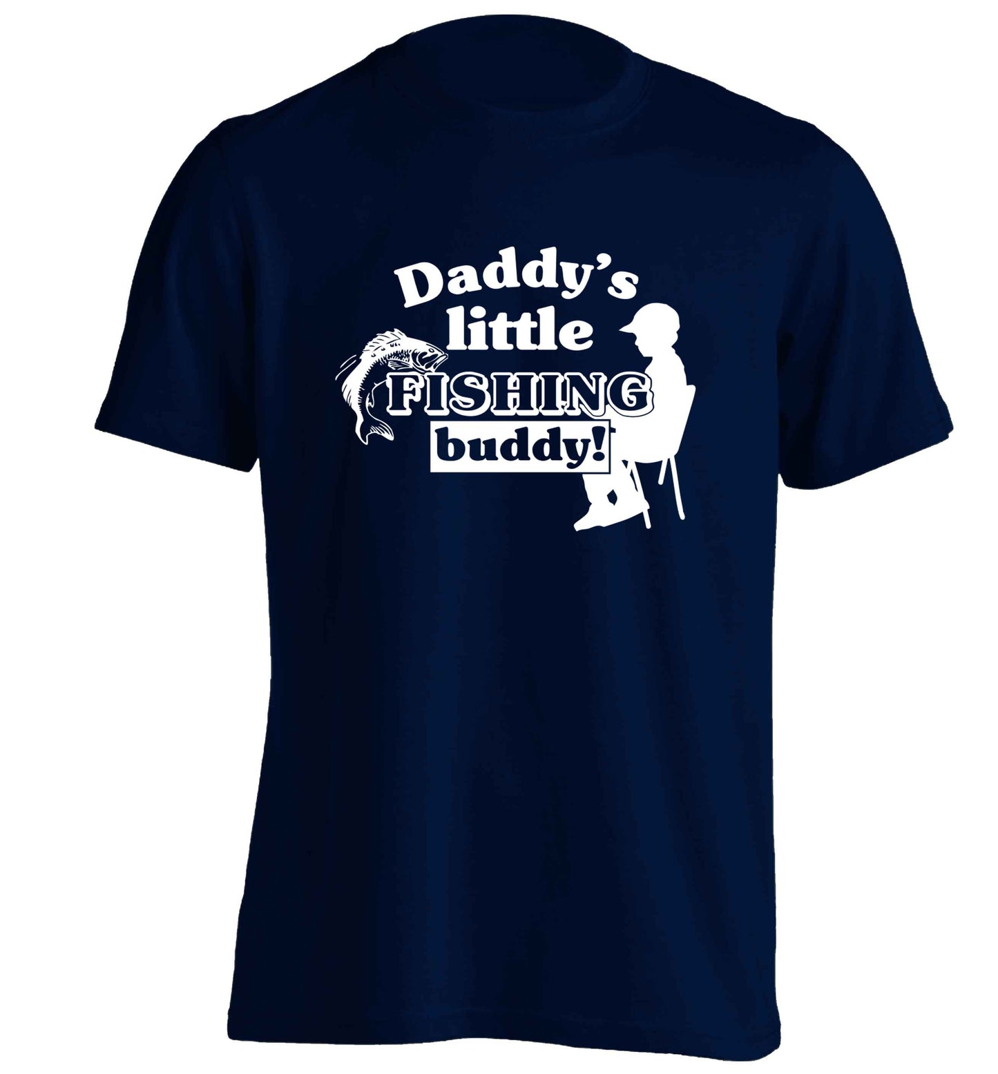 Daddy's little fishing buddy adults unisex navy Tshirt 2XL