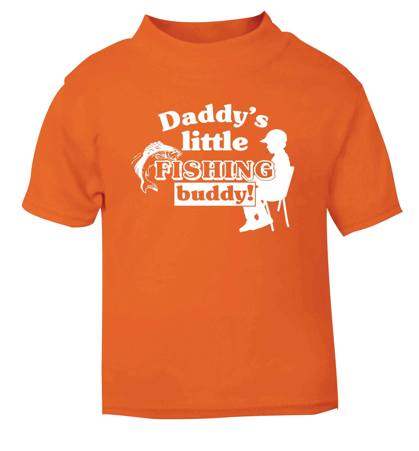 Daddy's little fishing buddy orange Baby Toddler Tshirt 2 Years