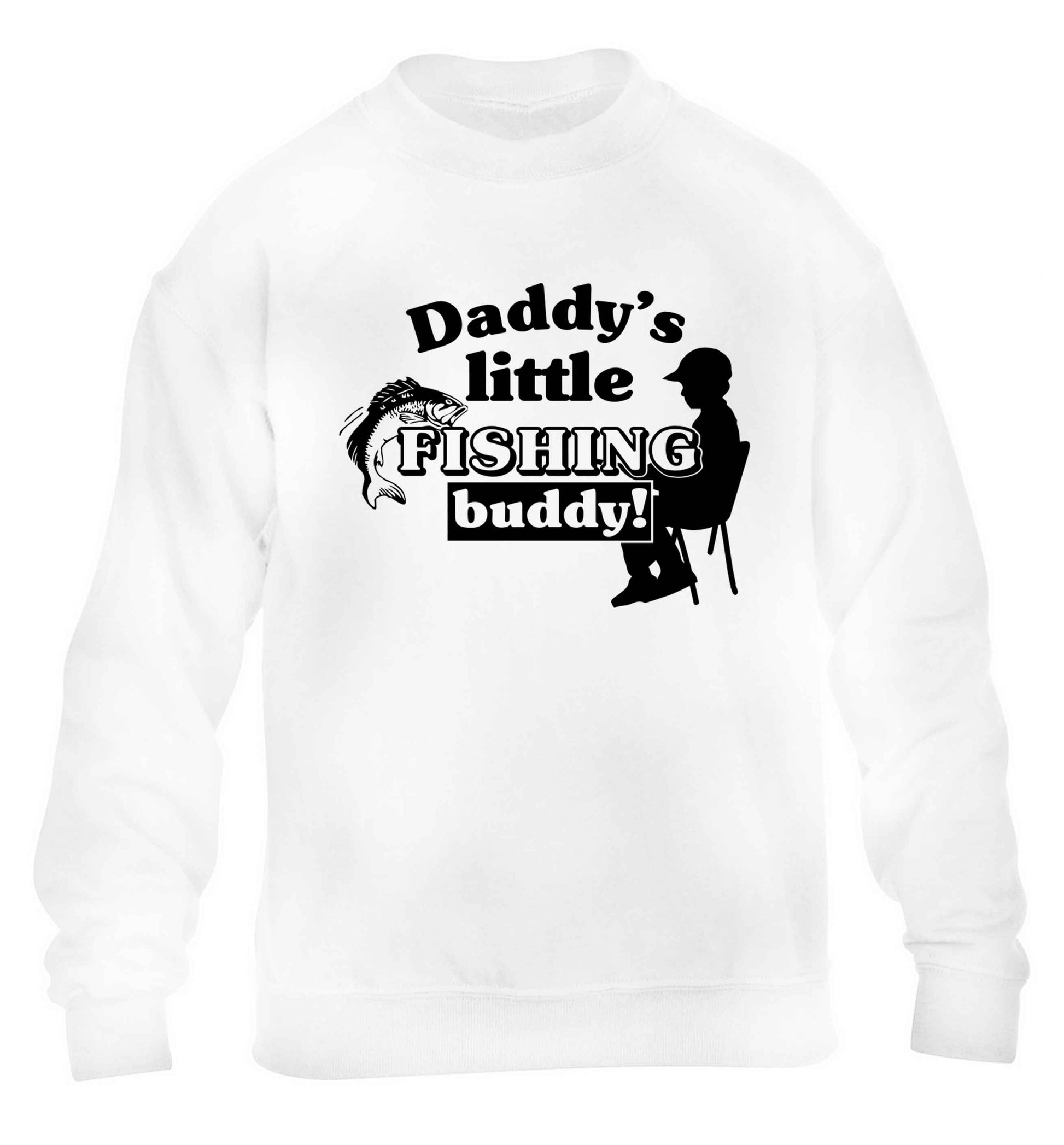 Daddy's little fishing buddy children's white sweater 12-13 Years