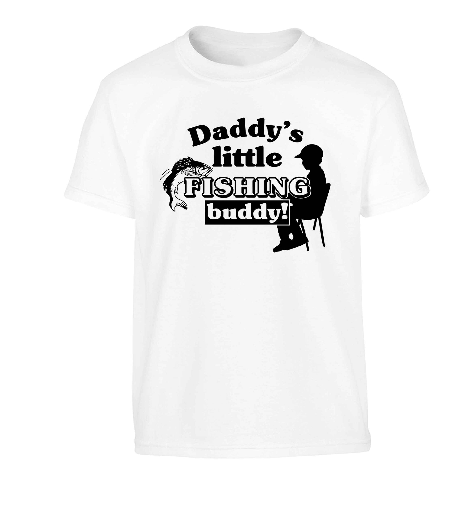 Daddy's little fishing buddy Children's white Tshirt 12-13 Years