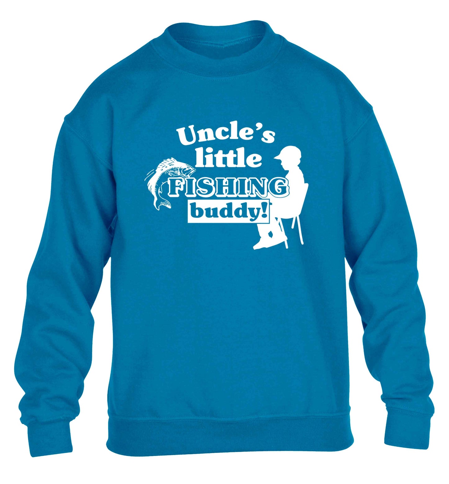 Uncle's little fishing buddy children's blue sweater 12-13 Years