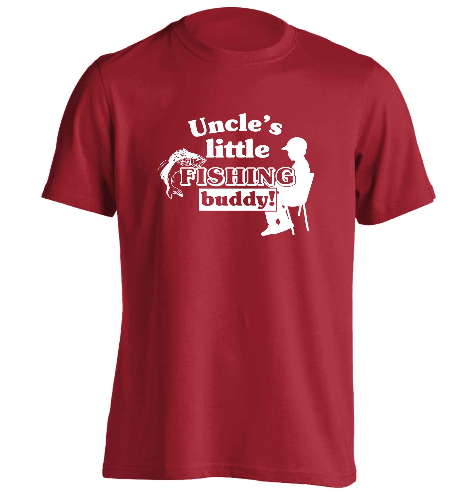 Uncle's little fishing buddy adults unisex red Tshirt 2XL