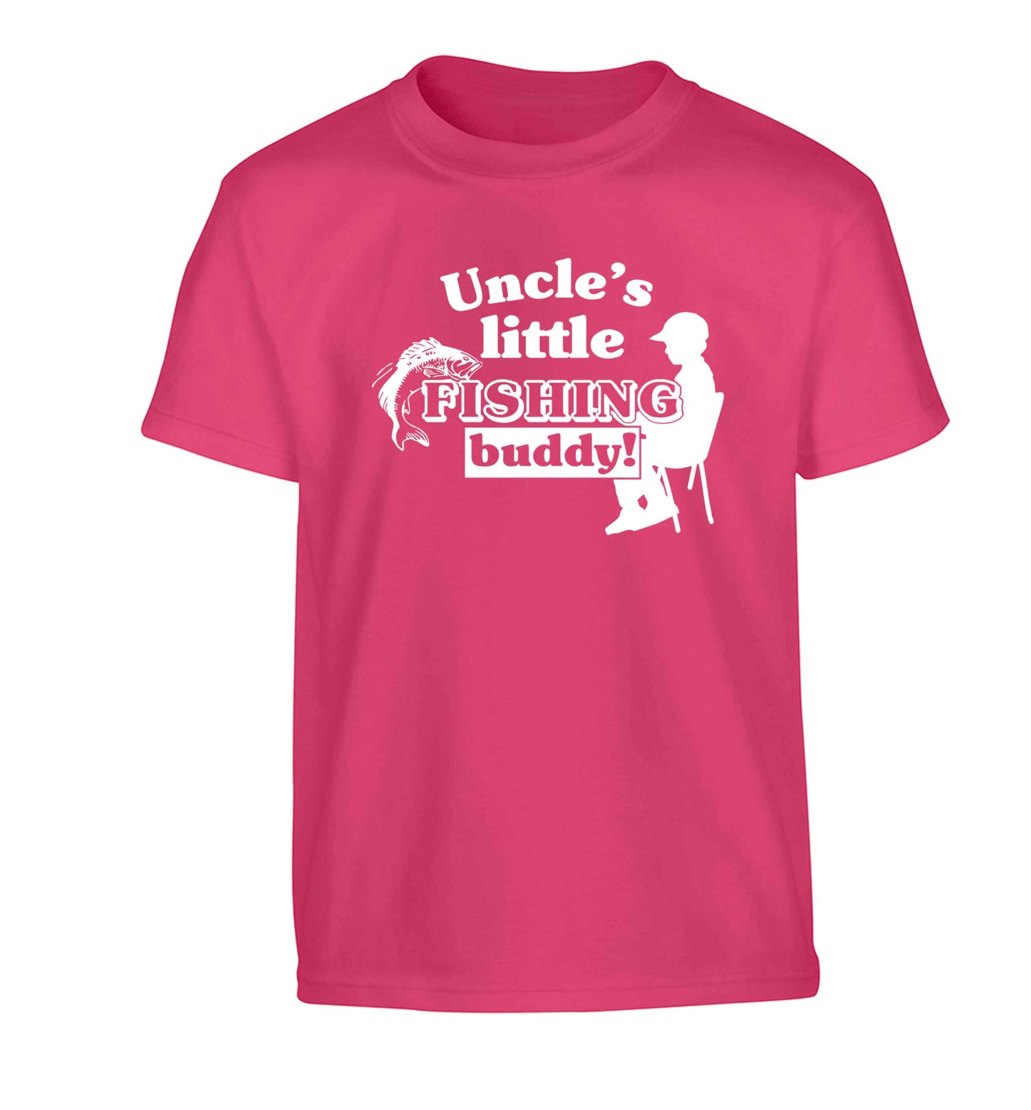 Uncle's little fishing buddy Children's pink Tshirt 12-13 Years