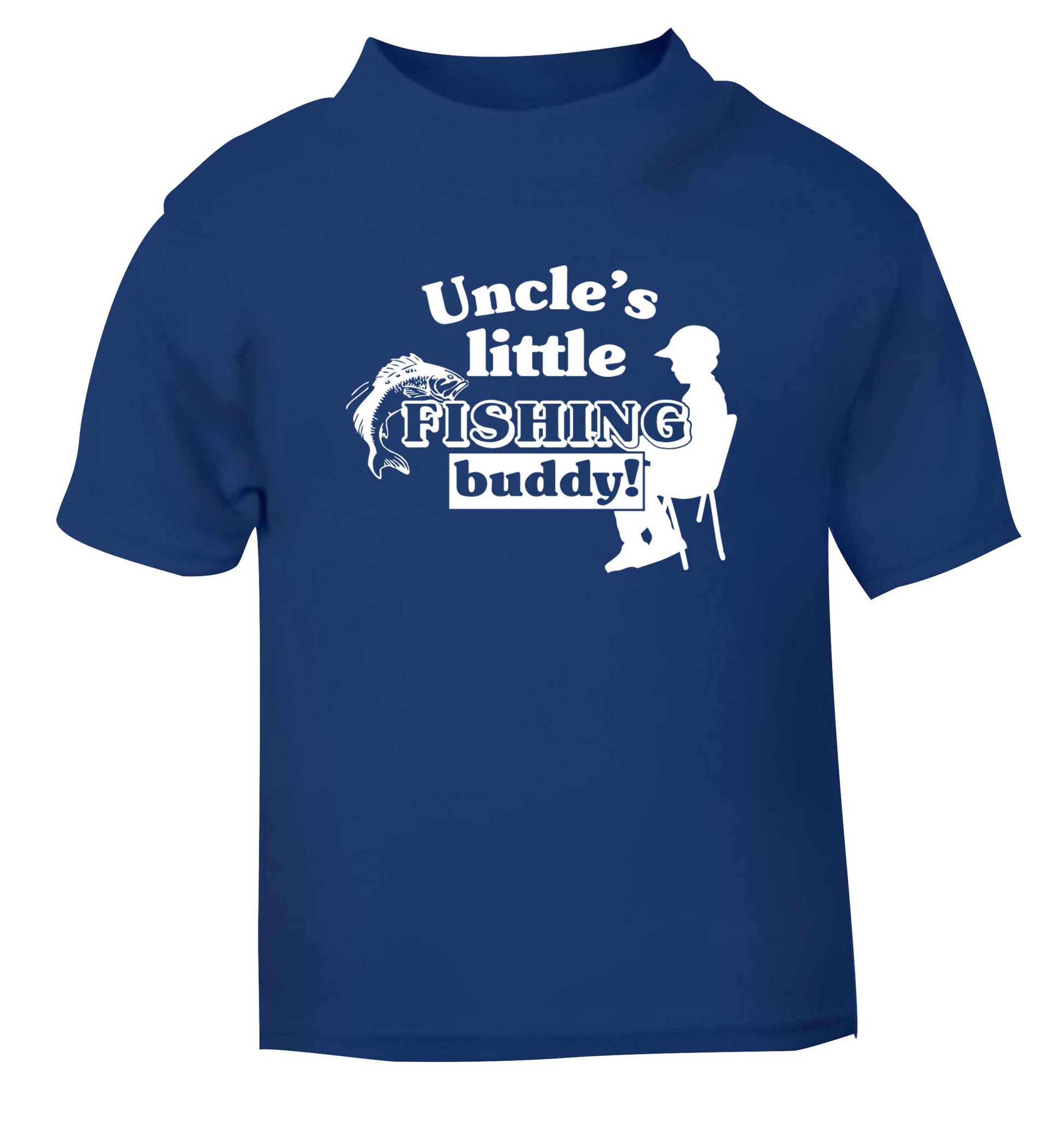 Uncle's little fishing buddy blue Baby Toddler Tshirt 2 Years