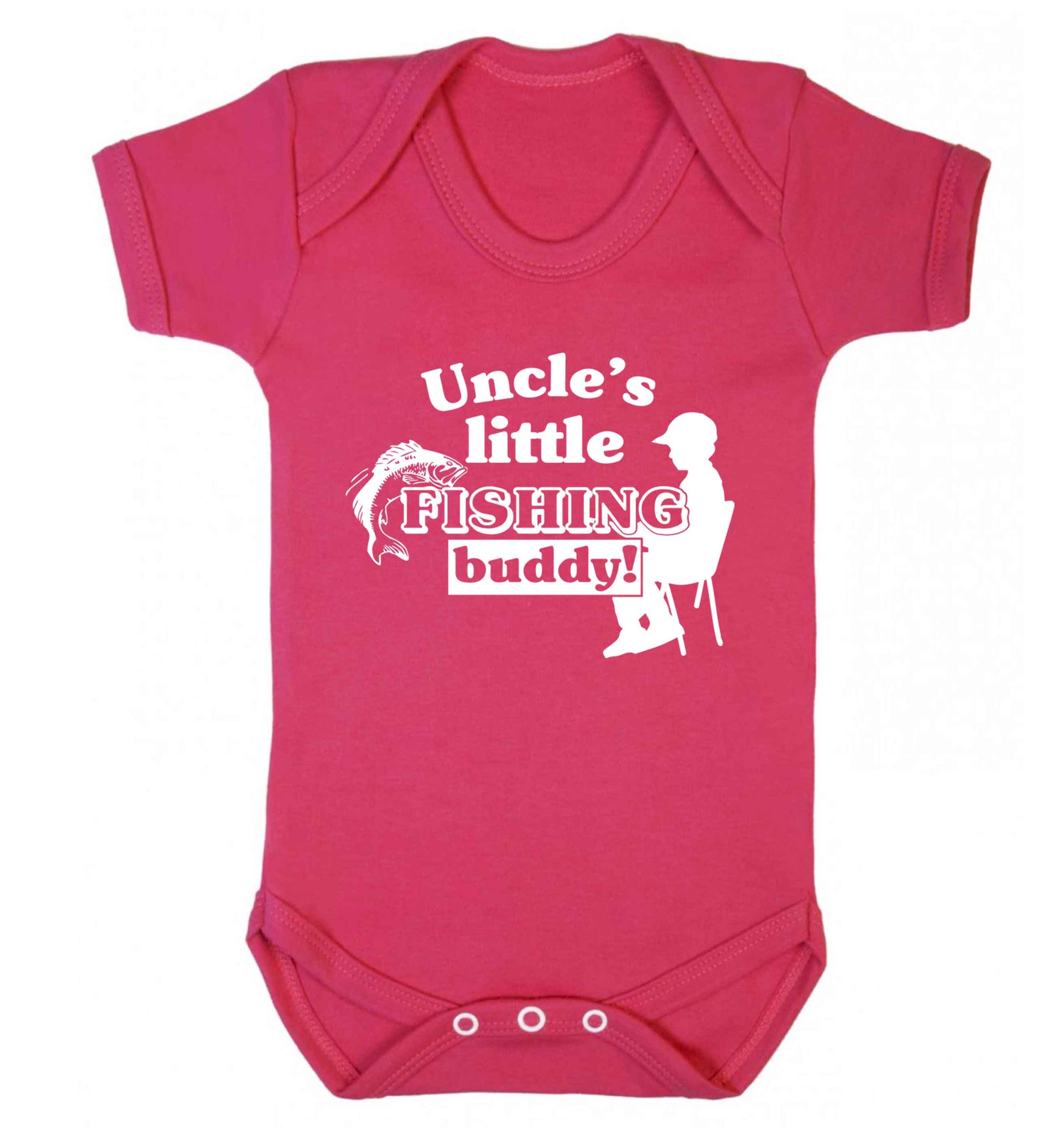 Uncle's little fishing buddy Baby Vest dark pink 18-24 months