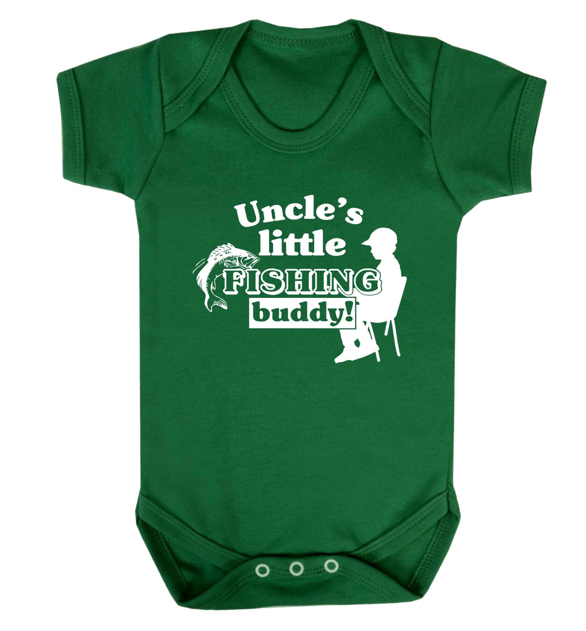 Uncle's little fishing buddy Baby Vest green 18-24 months