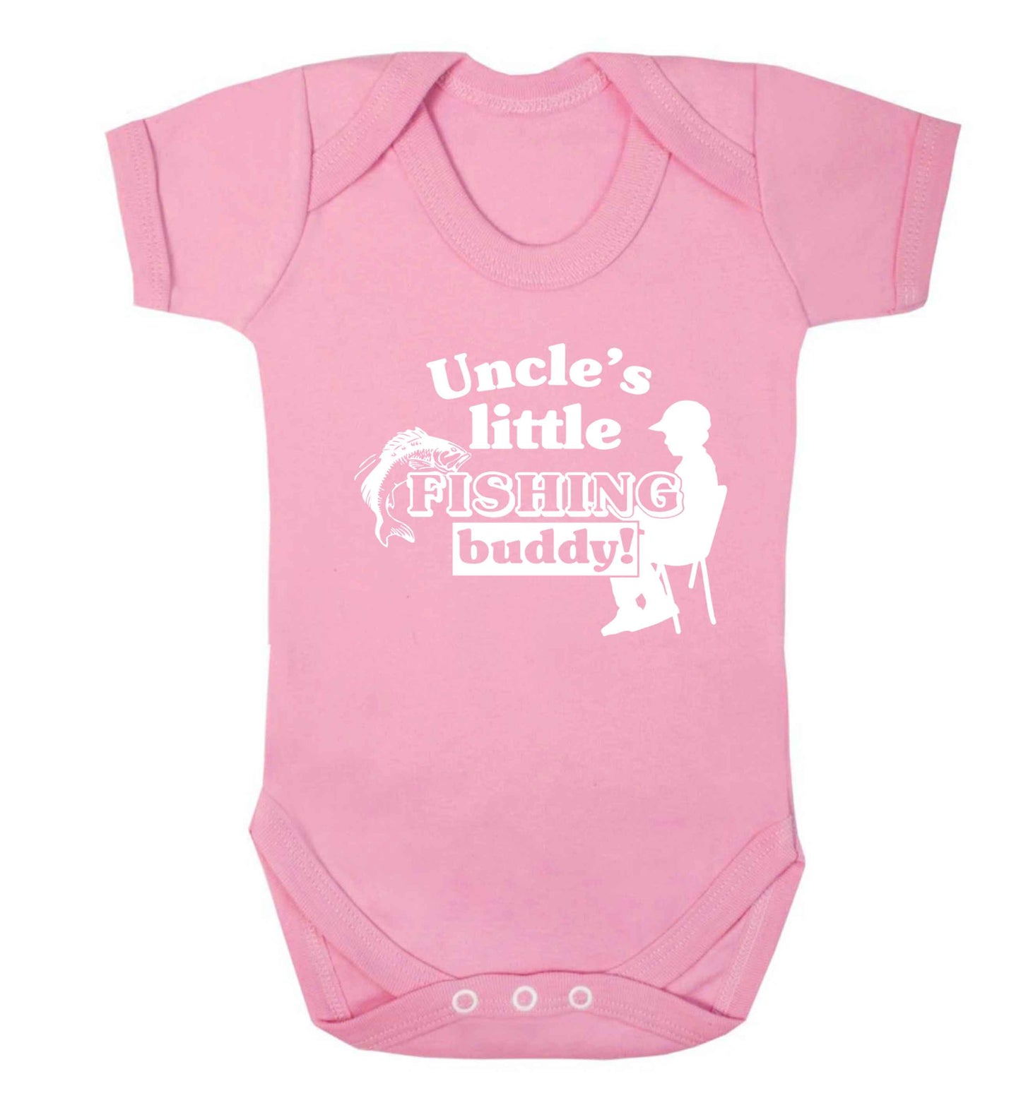 Uncle's little fishing buddy Baby Vest pale pink 18-24 months