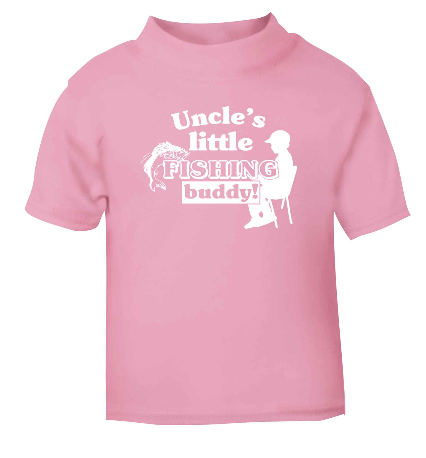 Uncle's little fishing buddy light pink Baby Toddler Tshirt 2 Years
