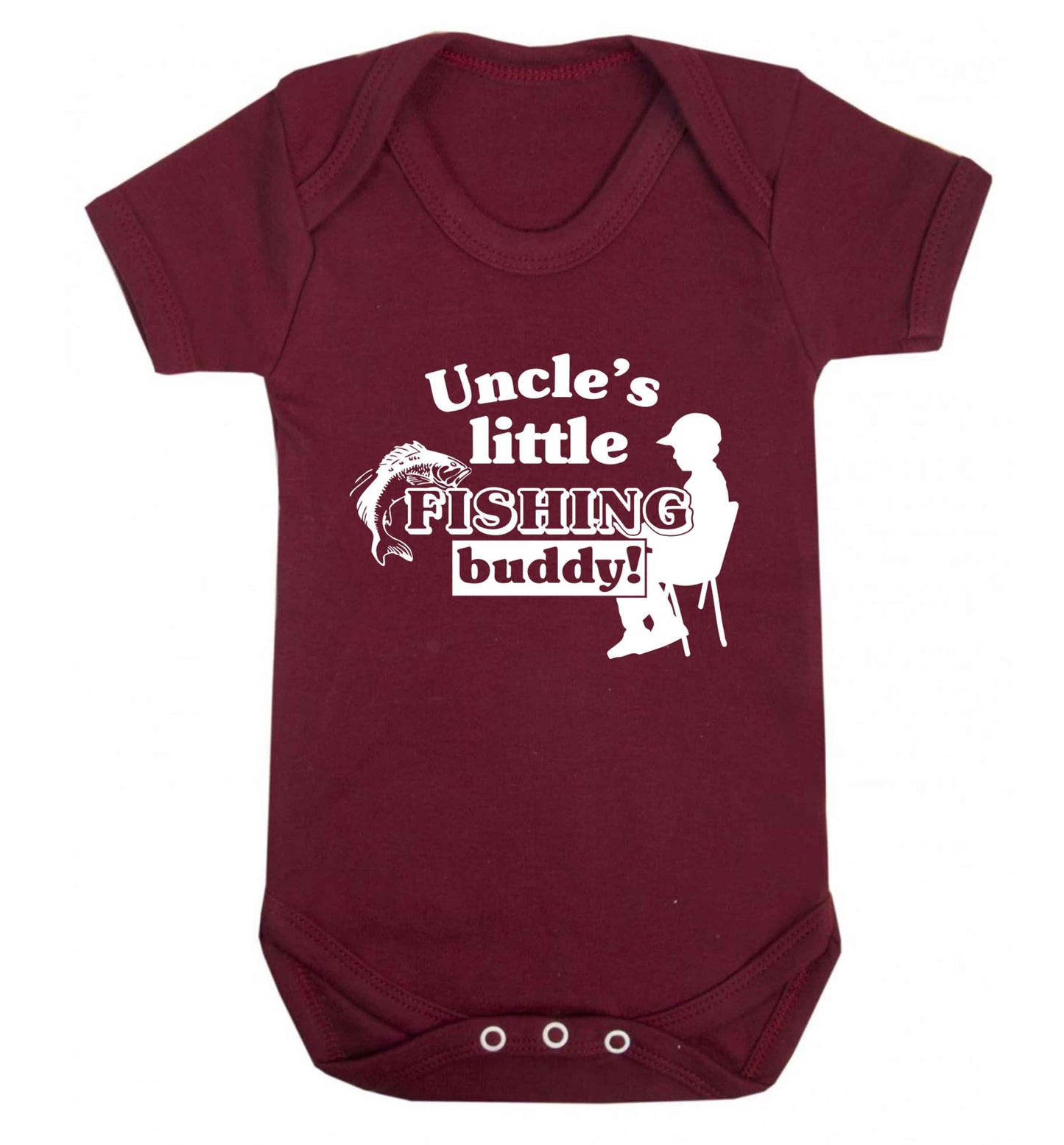 Uncle's little fishing buddy Baby Vest maroon 18-24 months