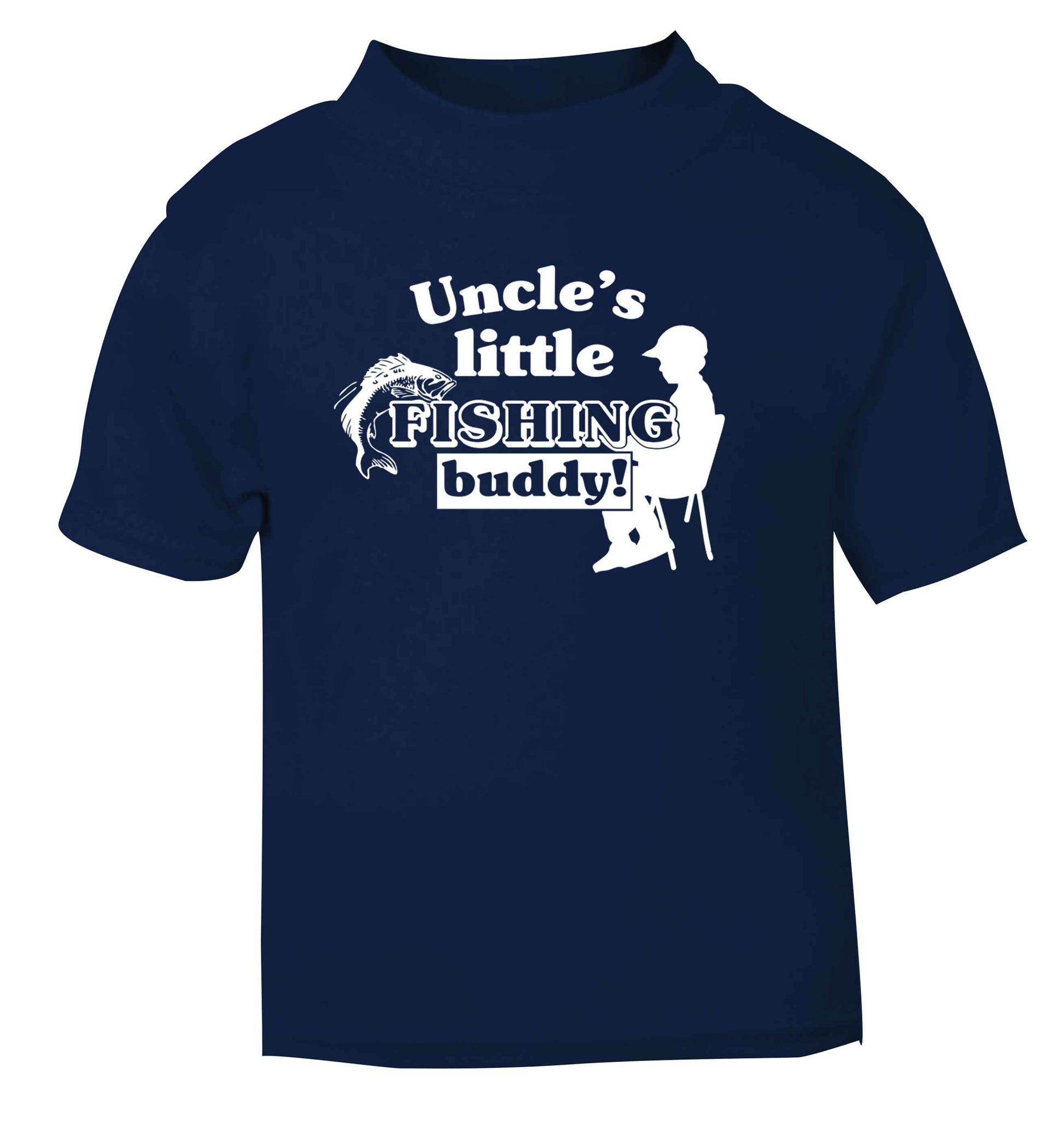 Uncle's little fishing buddy navy Baby Toddler Tshirt 2 Years