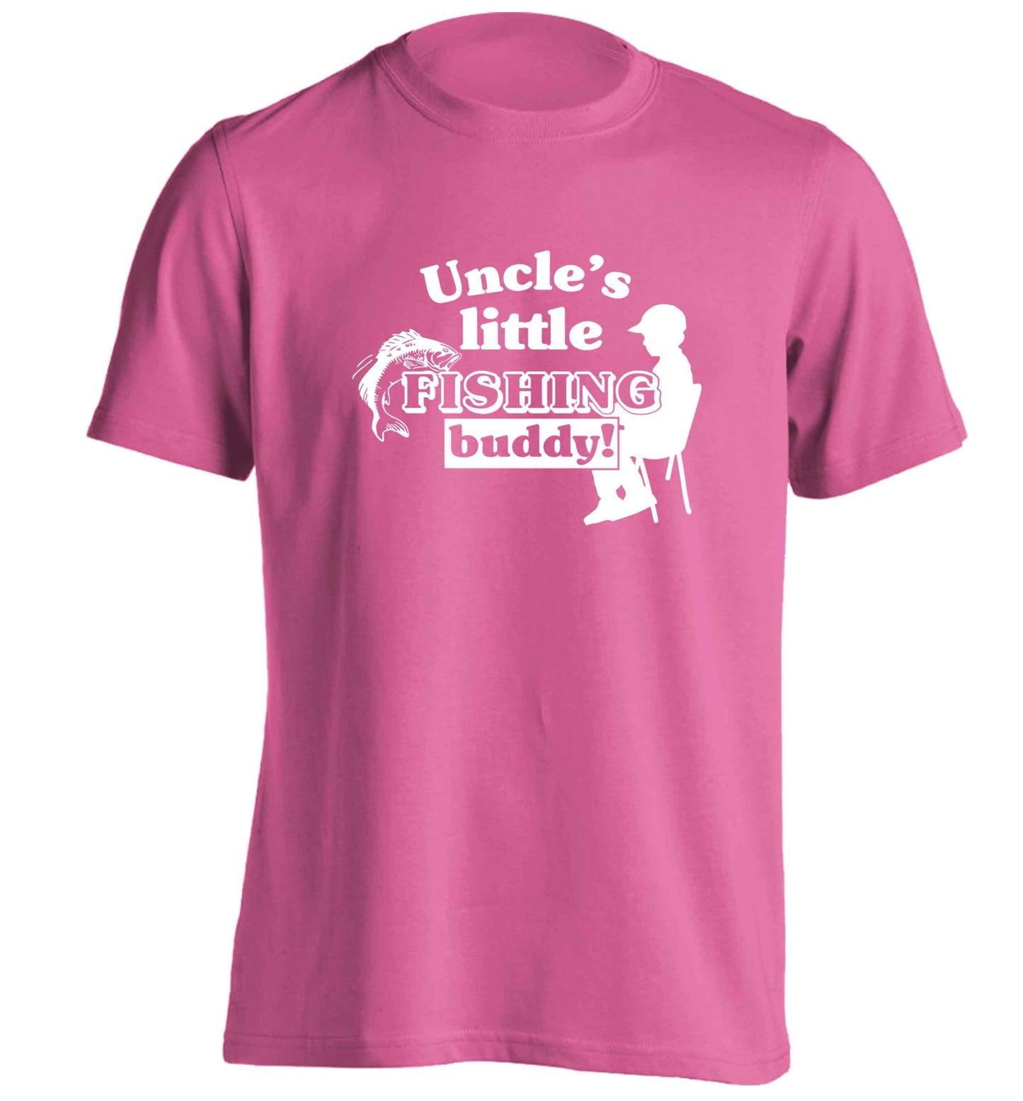 Uncle's little fishing buddy adults unisex pink Tshirt 2XL