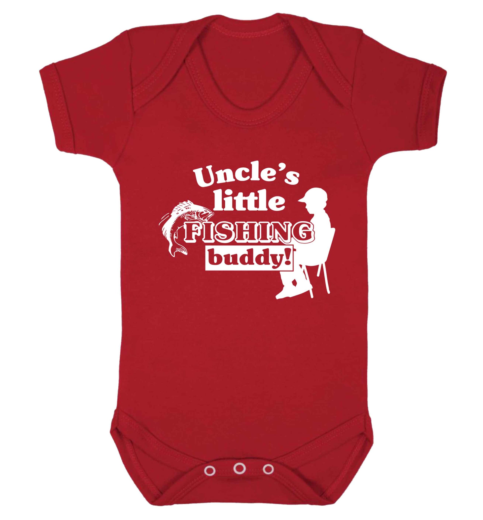Uncle's little fishing buddy Baby Vest red 18-24 months