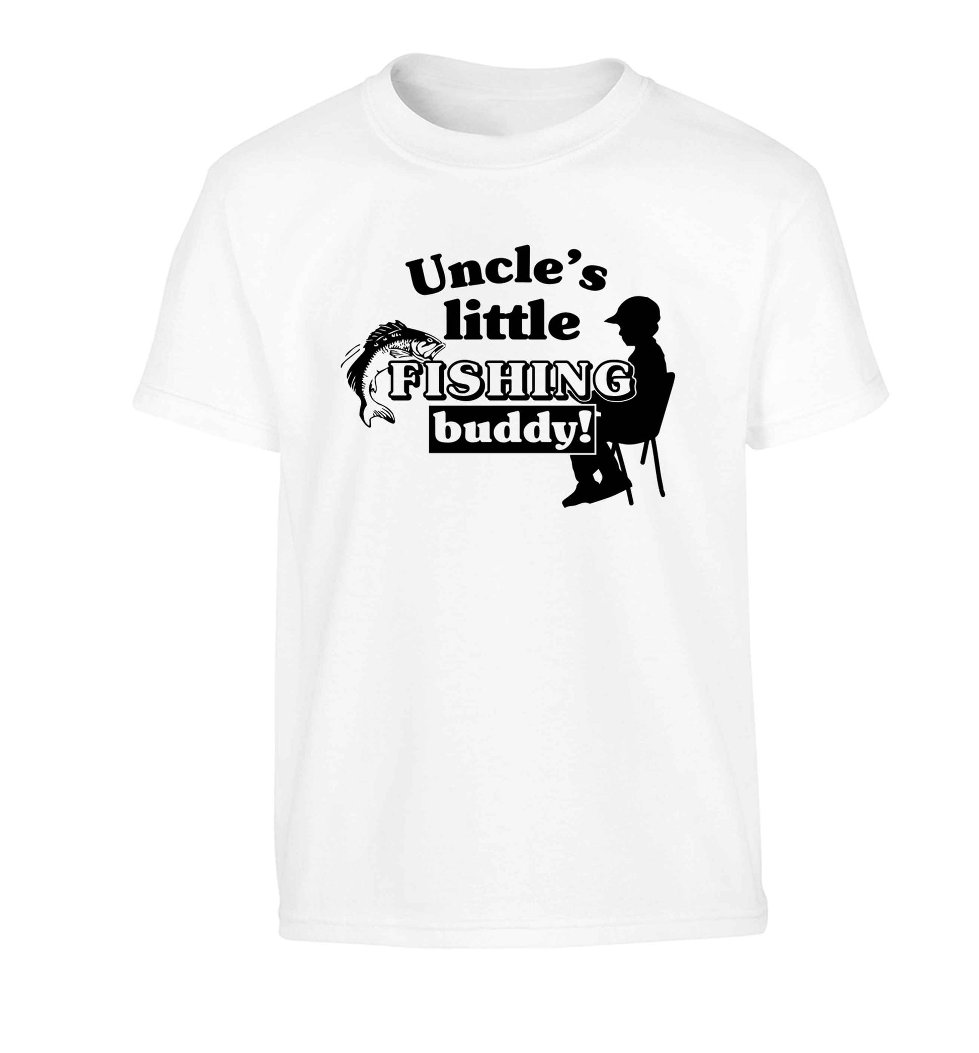 Uncle's little fishing buddy Children's white Tshirt 12-13 Years