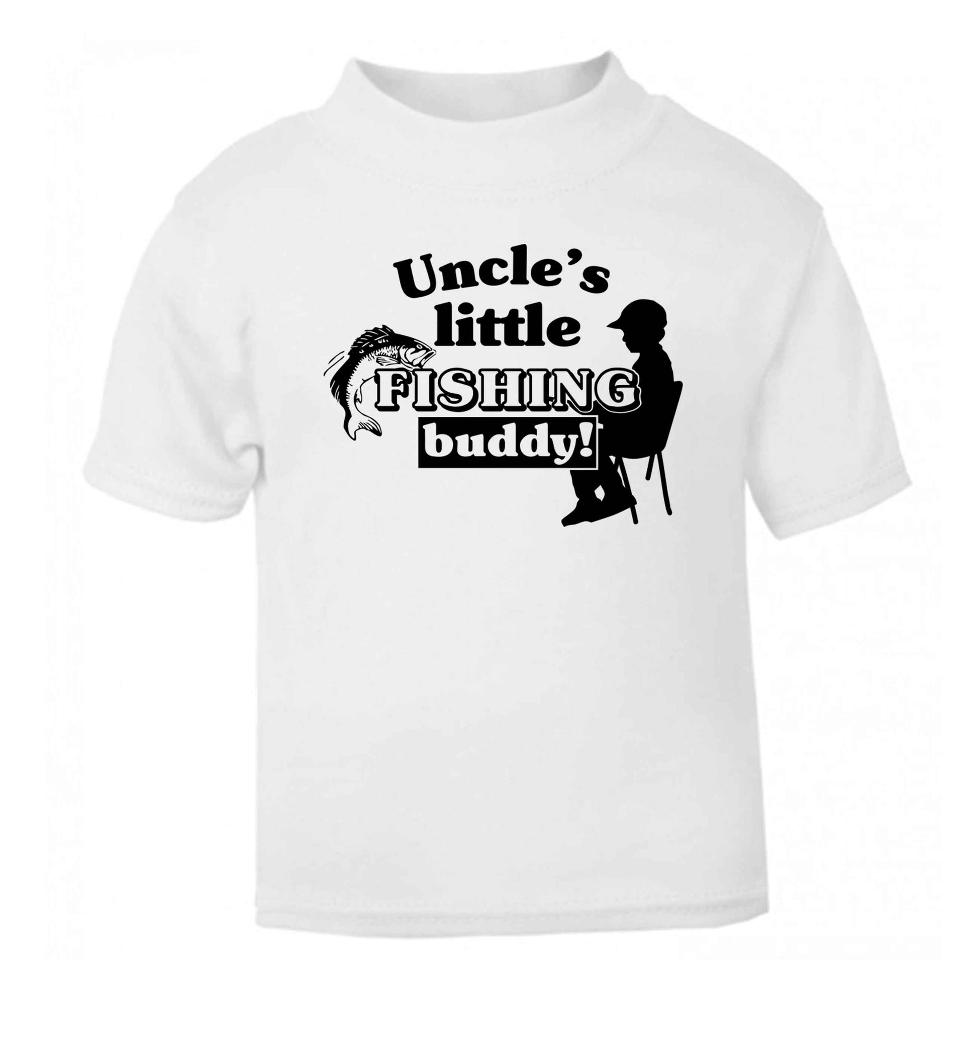 Uncle's little fishing buddy white Baby Toddler Tshirt 2 Years