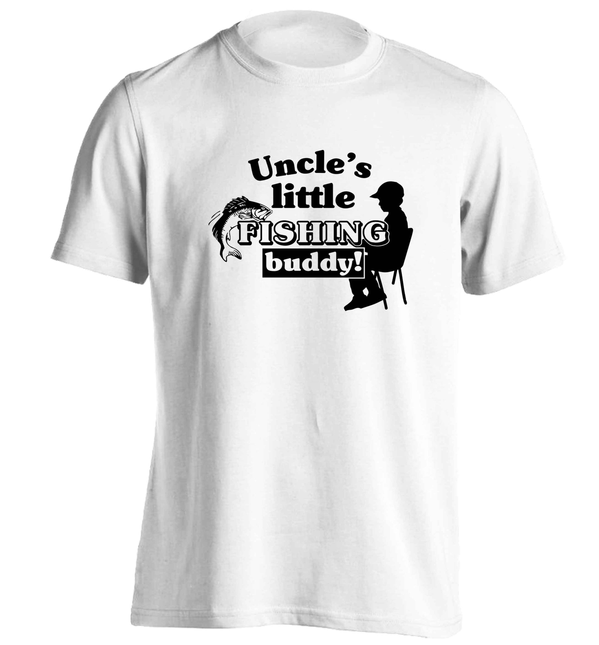 Uncle's little fishing buddy adults unisex white Tshirt 2XL