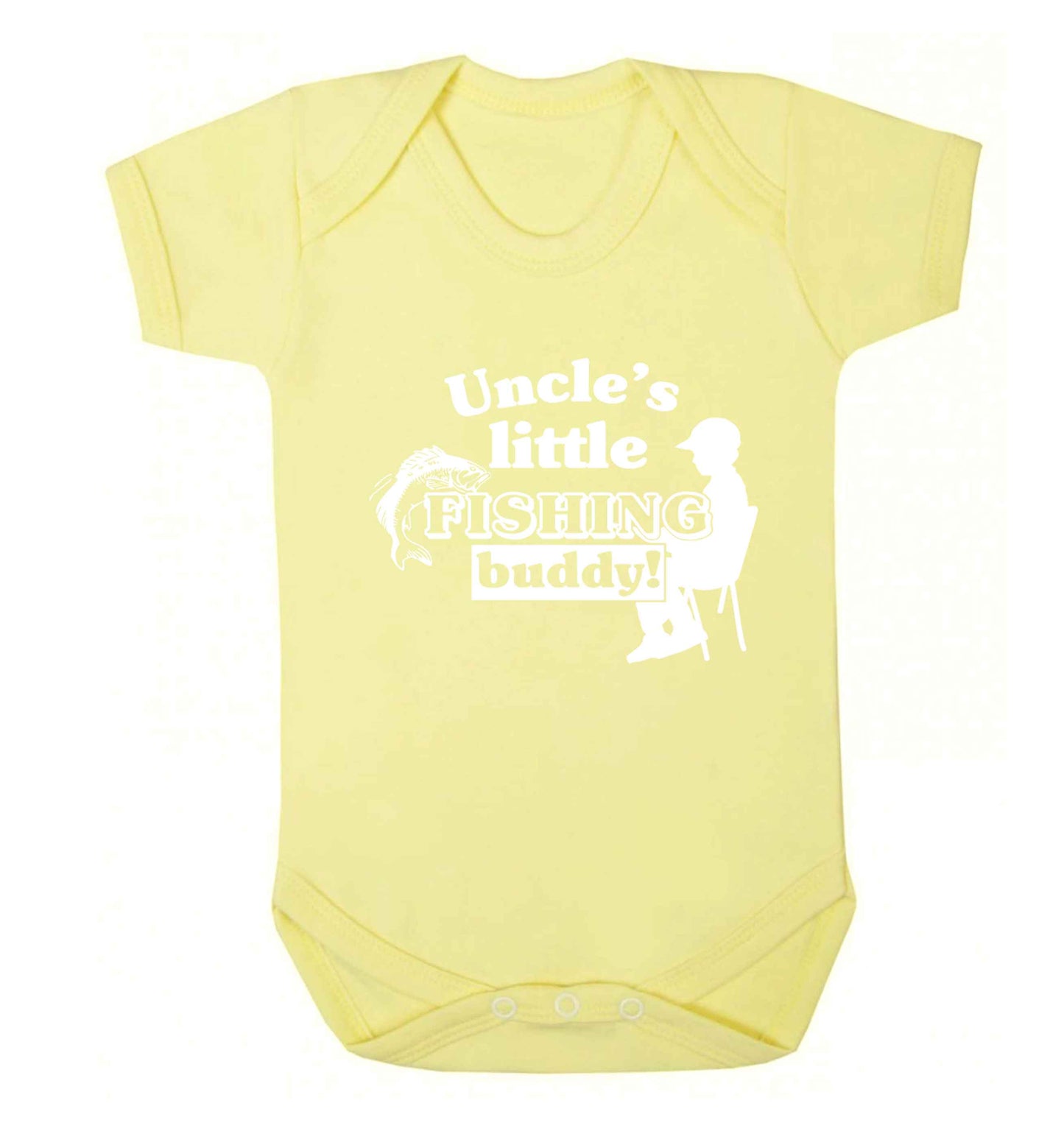 Uncle's little fishing buddy Baby Vest pale yellow 18-24 months