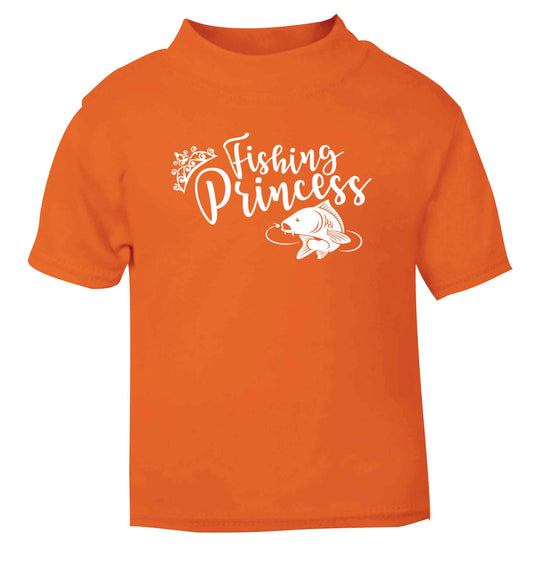 Fishing princess orange Baby Toddler Tshirt 2 Years