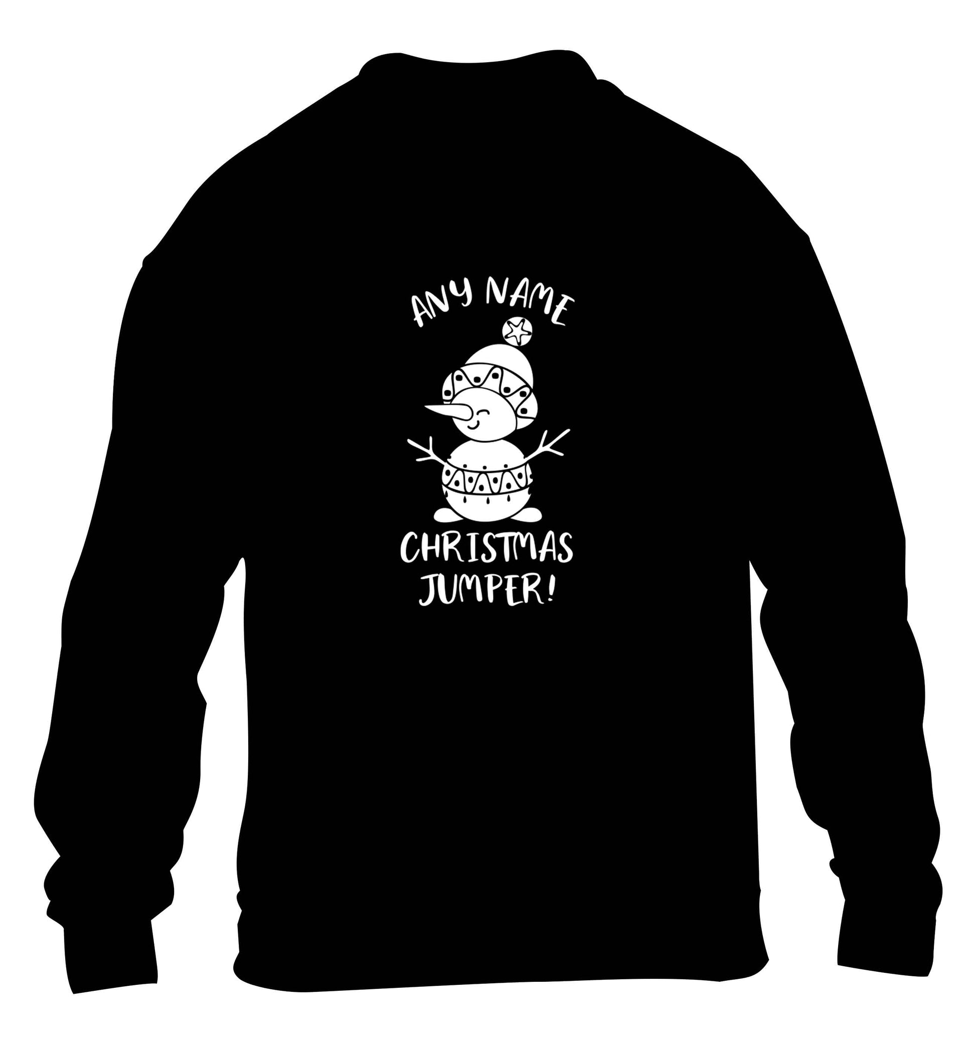 Personalised Christmas T-Shirt any name children's black sweater 12-13 Years