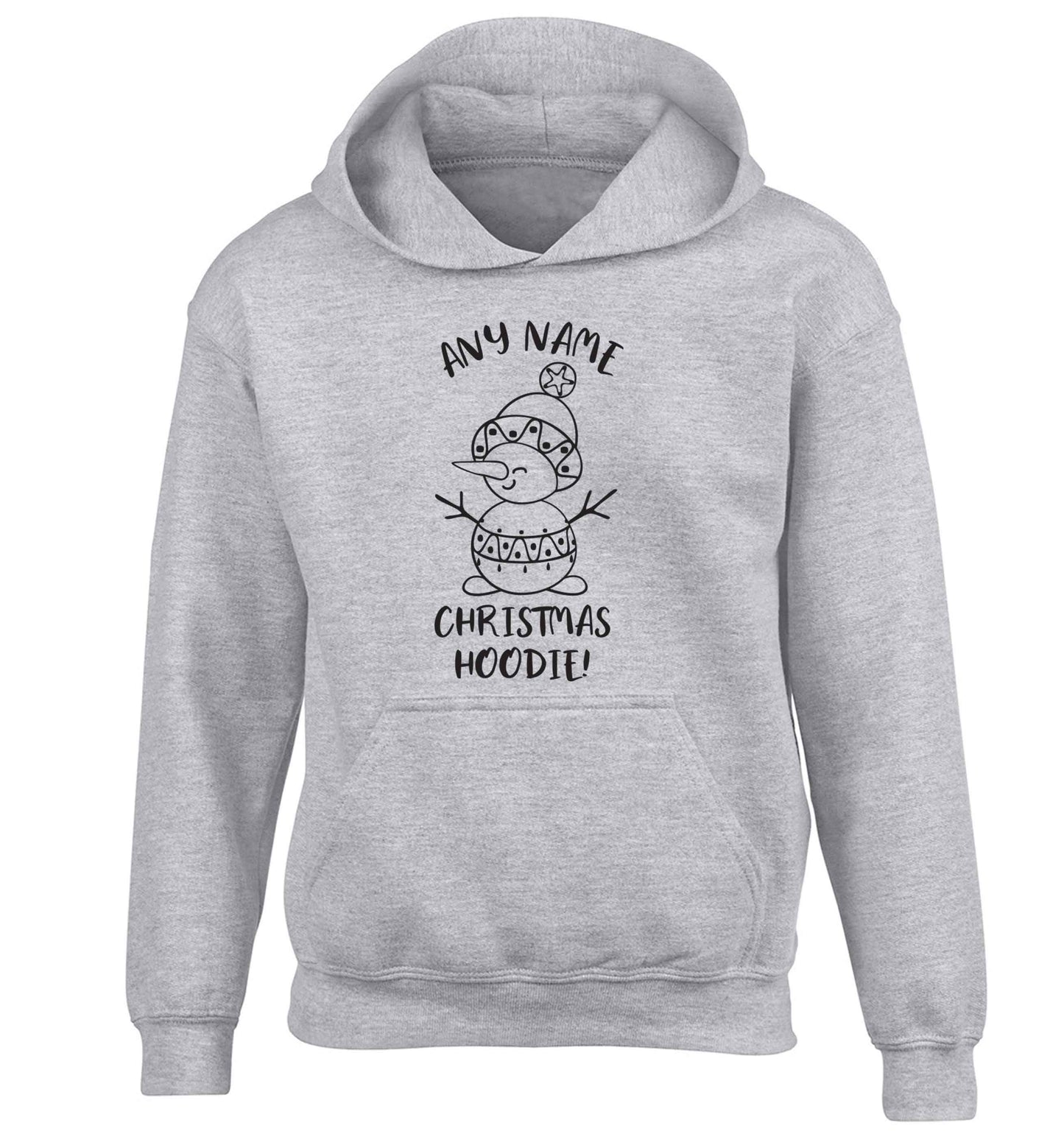 Personalised Christmas hoodie any name children's grey hoodie 12-13 Years