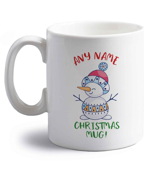 Personalised Christmas mug any name right handed white ceramic mug 