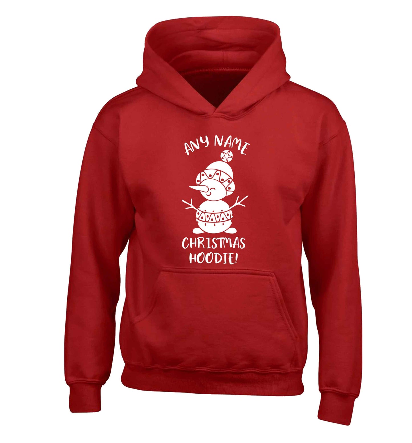 Personalised Christmas hoodie any name children's red hoodie 12-13 Years