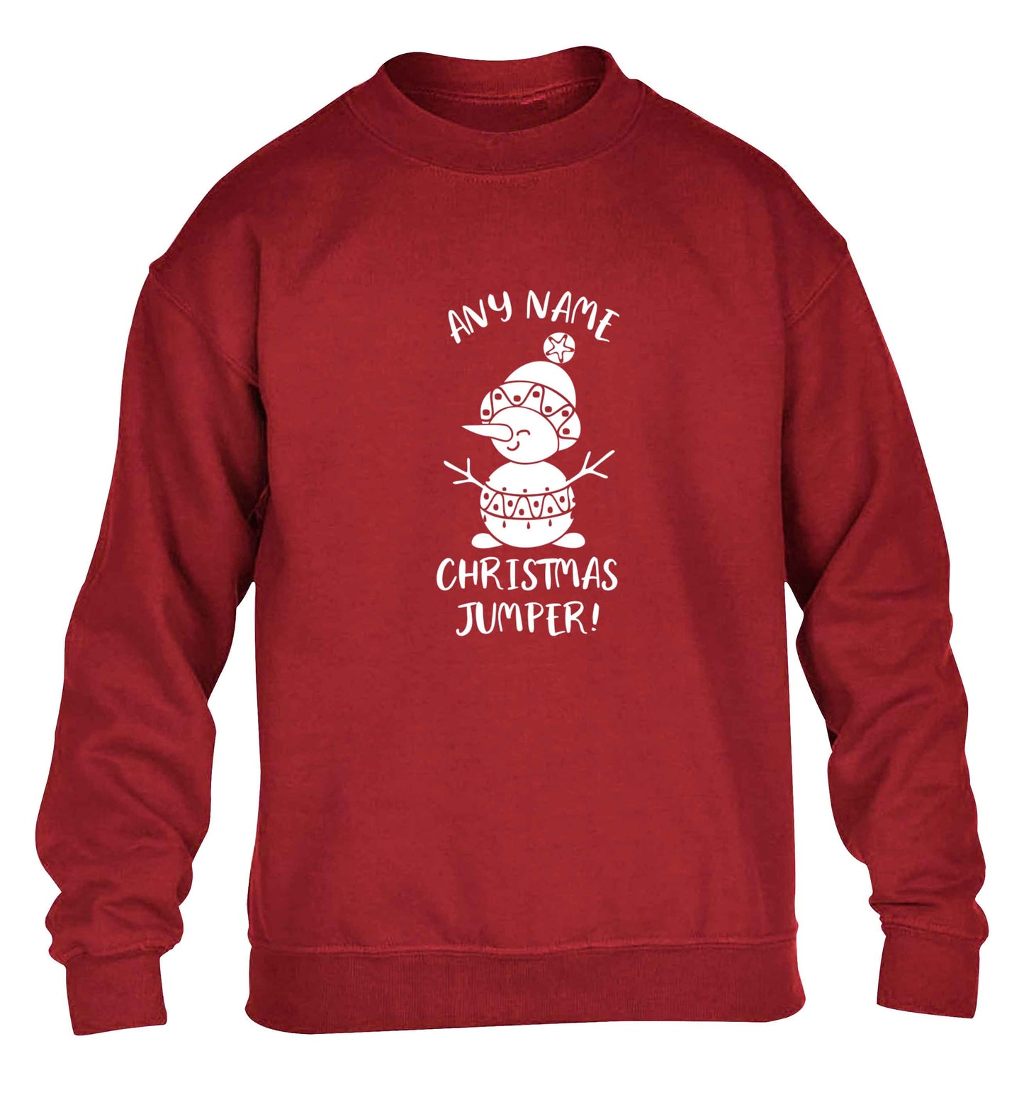Personalised Christmas T-Shirt any name children's grey sweater 12-13 Years