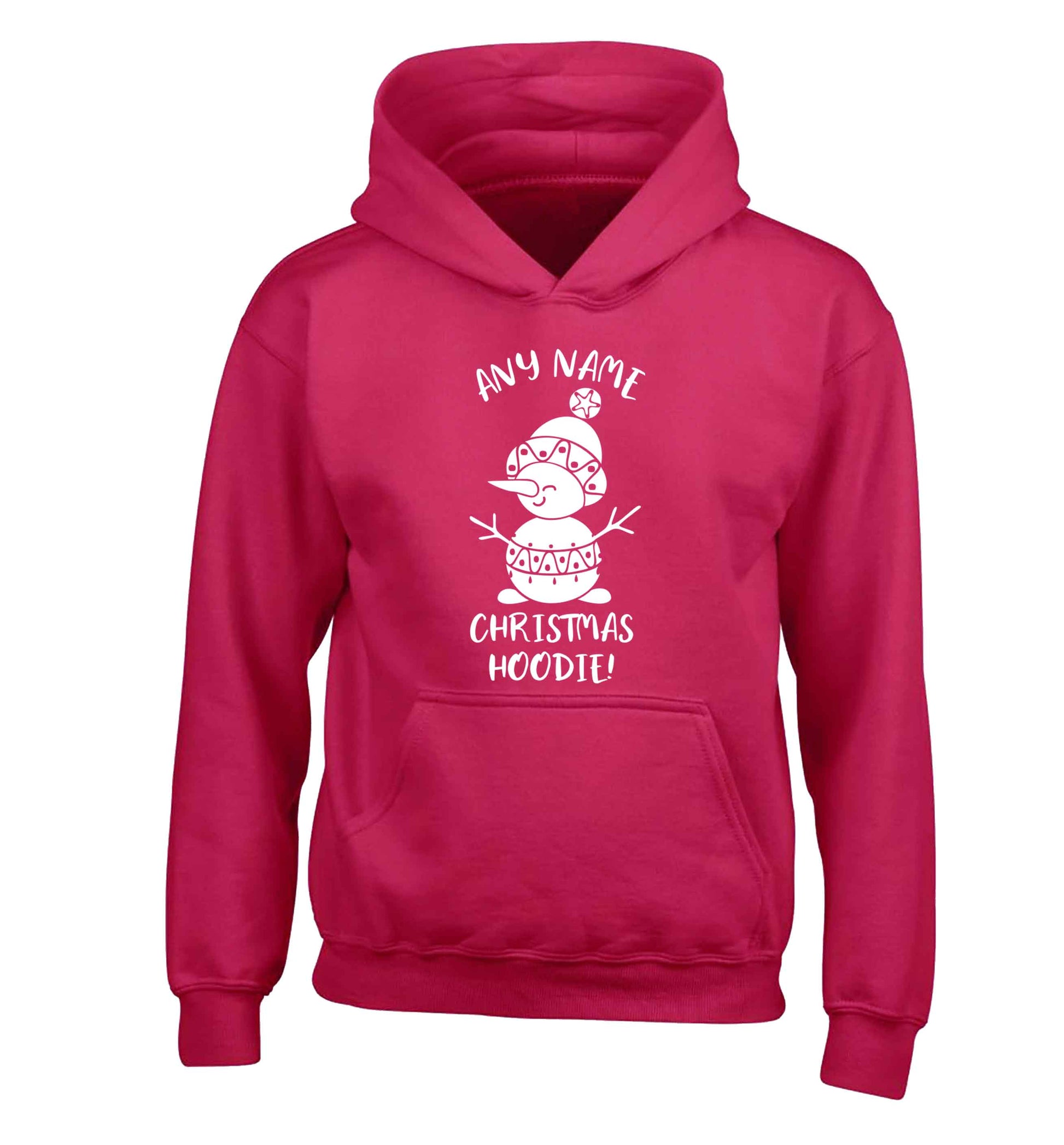 Personalised Christmas hoodie any name children's pink hoodie 12-13 Years