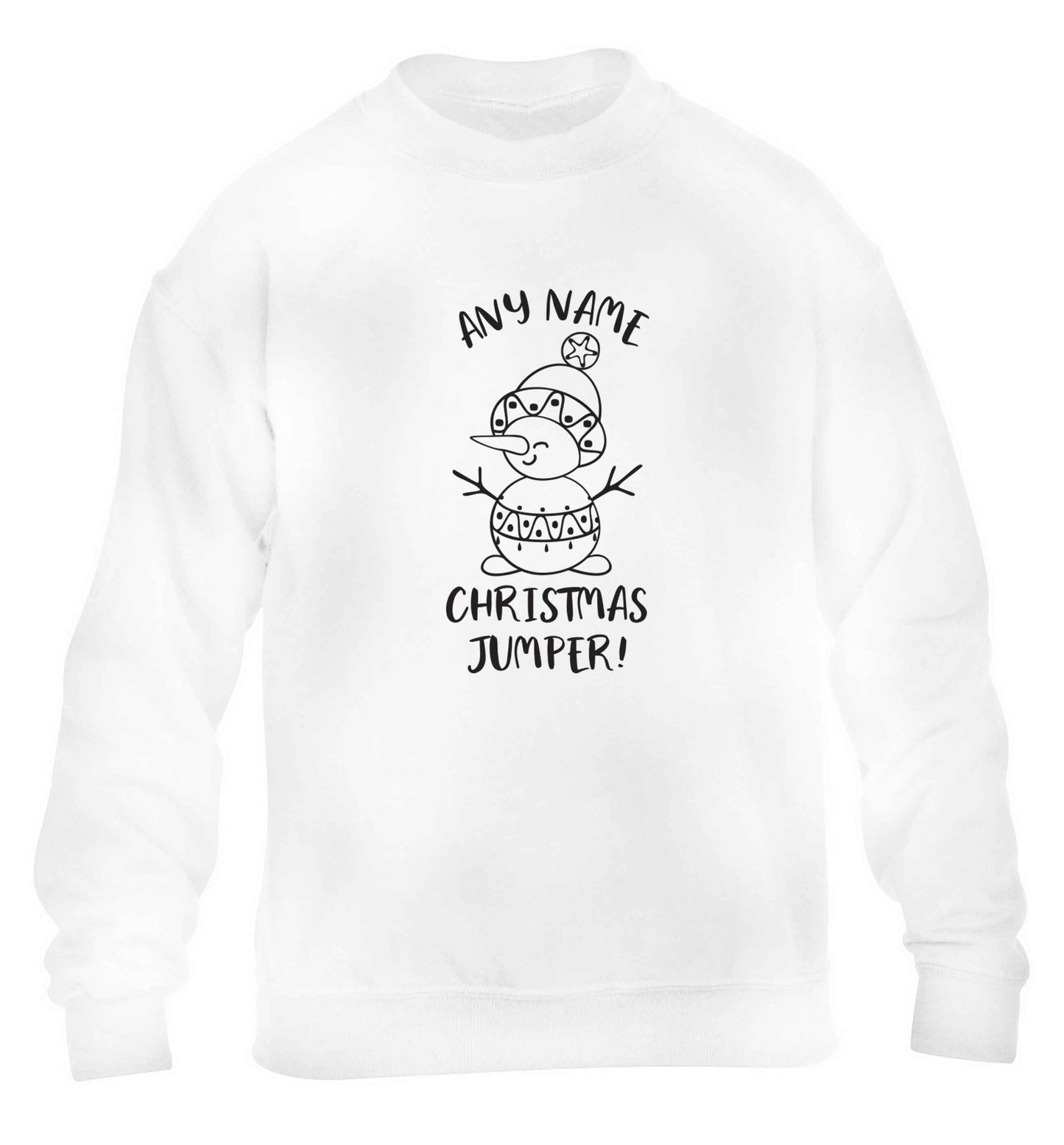 Personalised Christmas T-Shirt any name children's white sweater 12-13 Years