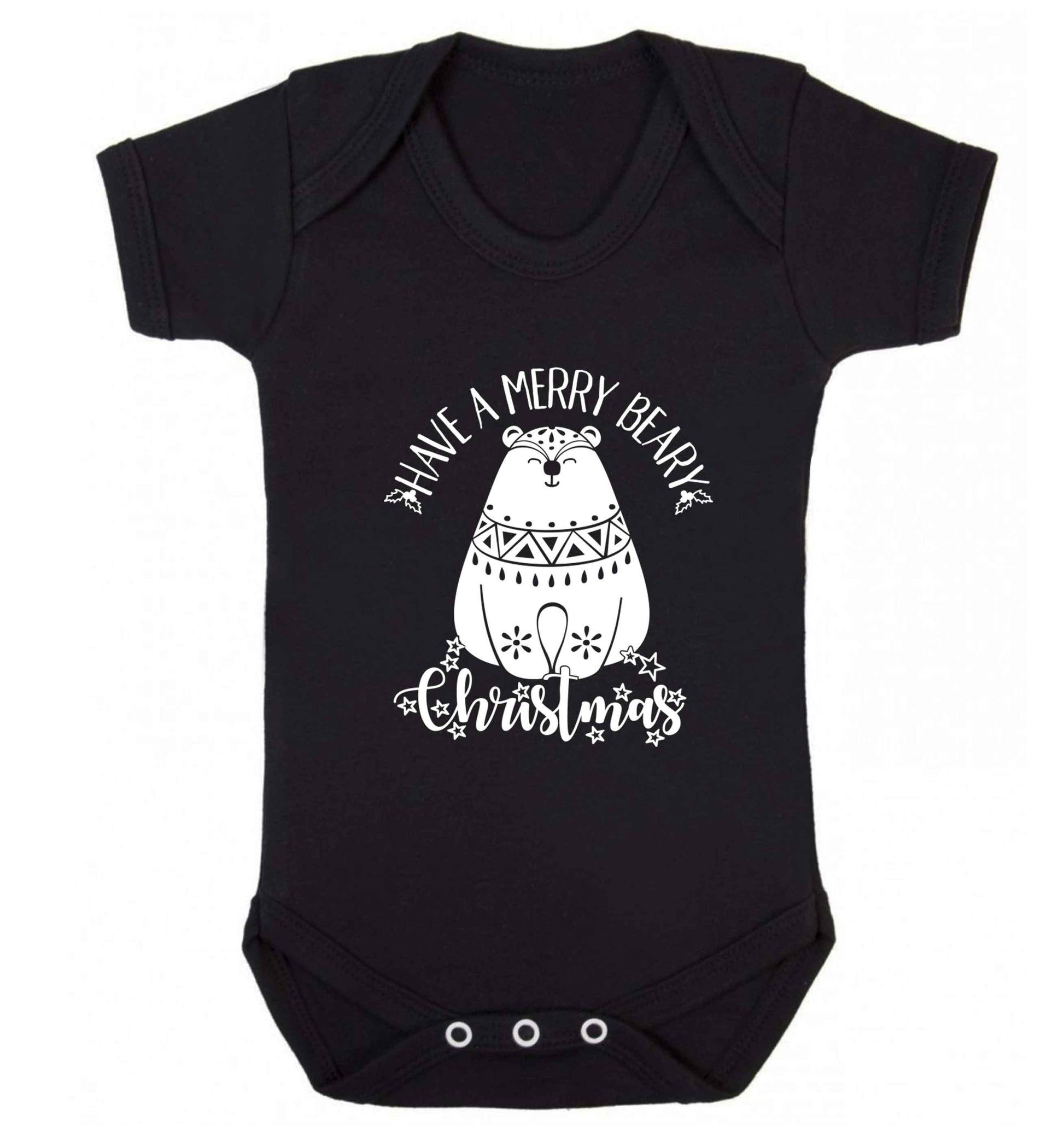 Have a merry beary Christmas Baby Vest black 18-24 months