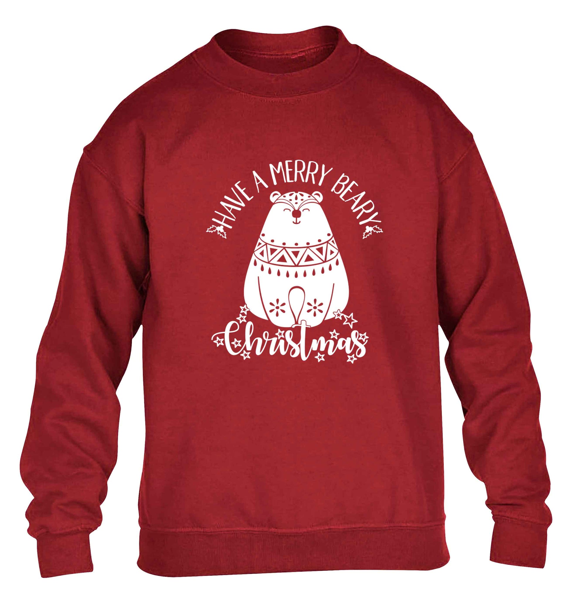 Have a merry beary Christmas children's grey sweater 12-13 Years
