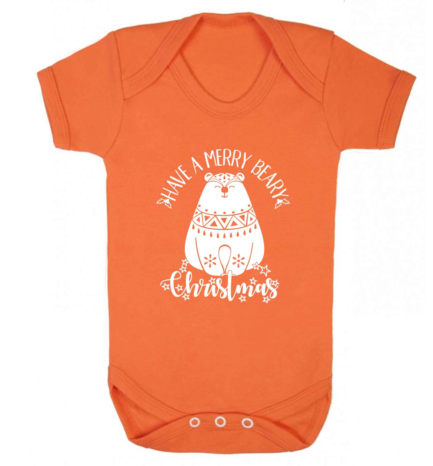 Have a merry beary Christmas Baby Vest orange 18-24 months