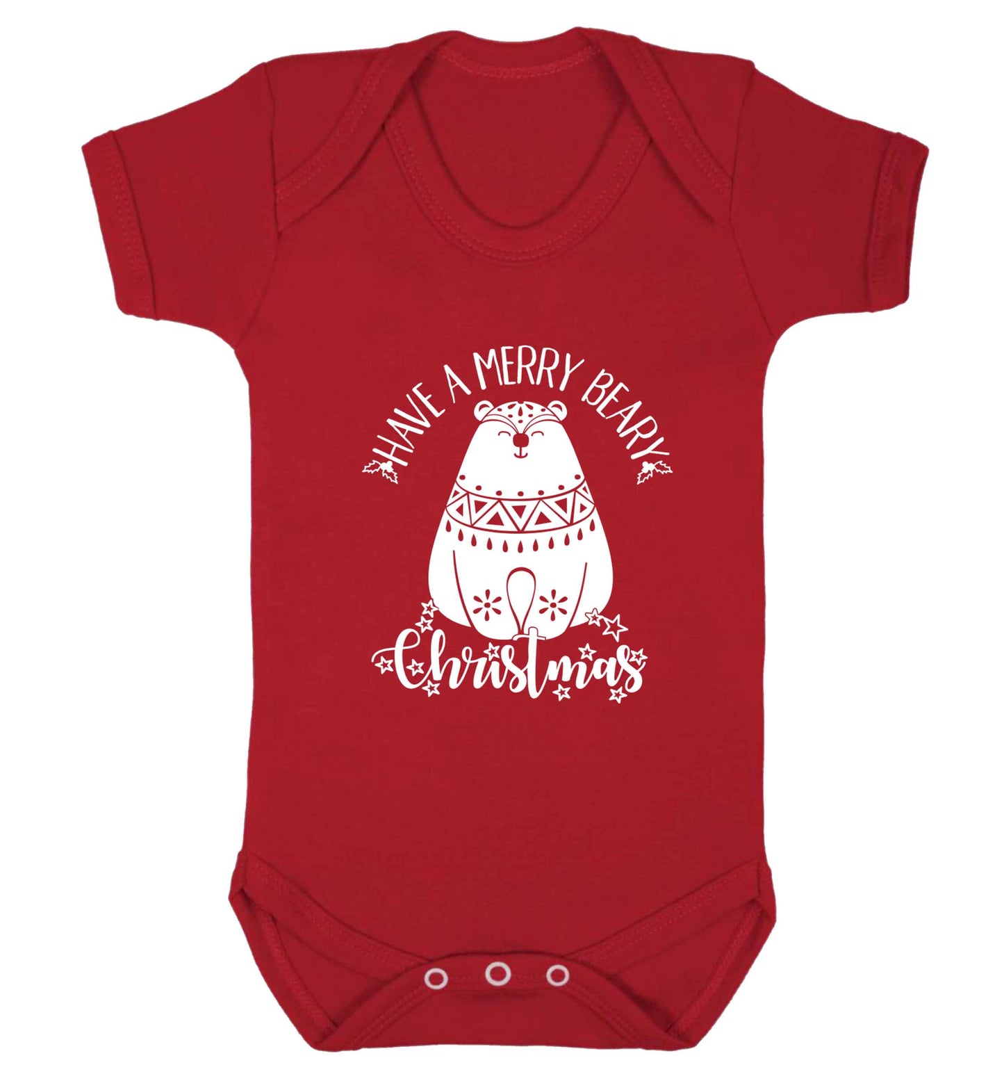 Have a merry beary Christmas Baby Vest red 18-24 months