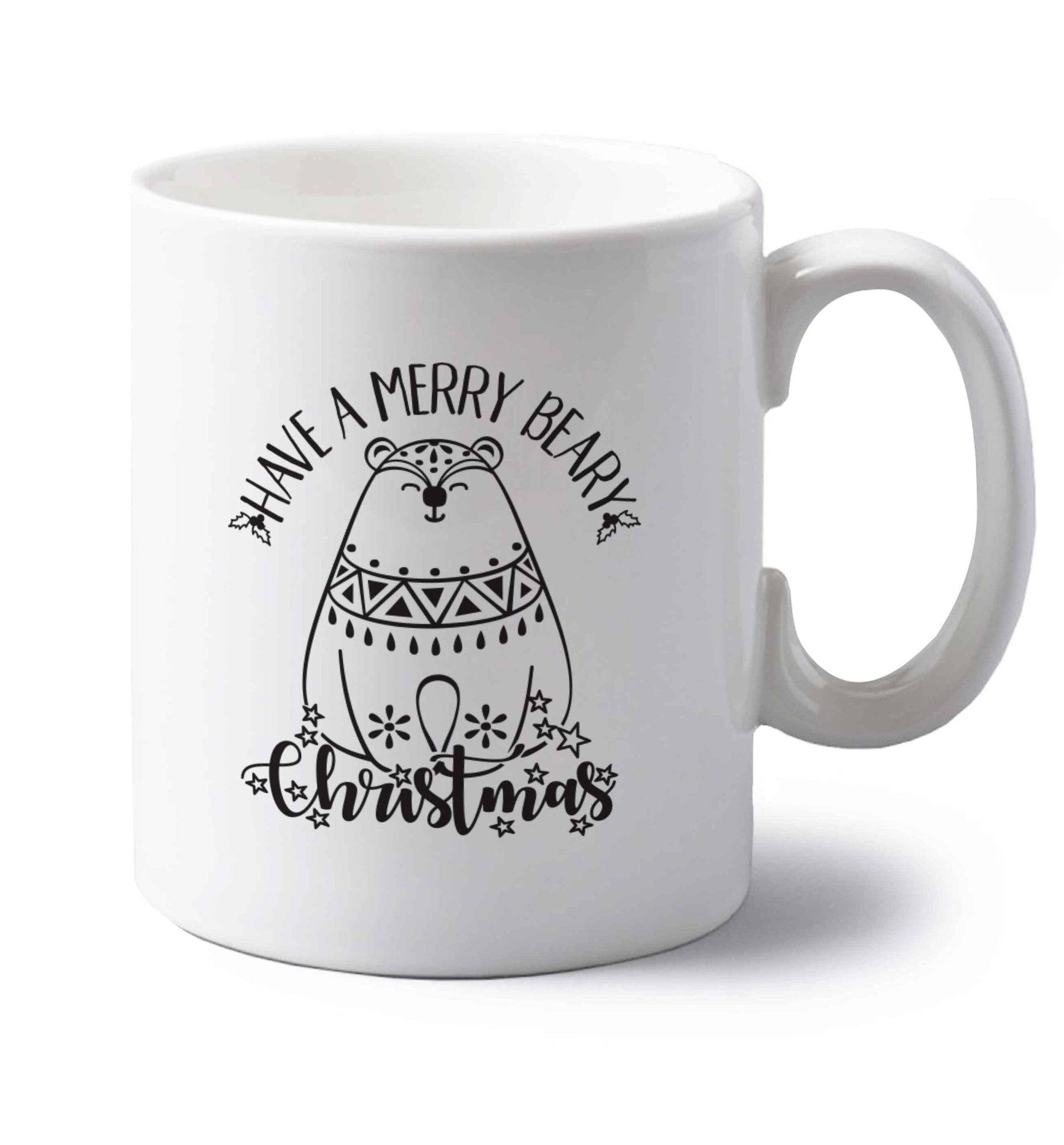 Have a merry beary Christmas left handed white ceramic mug 