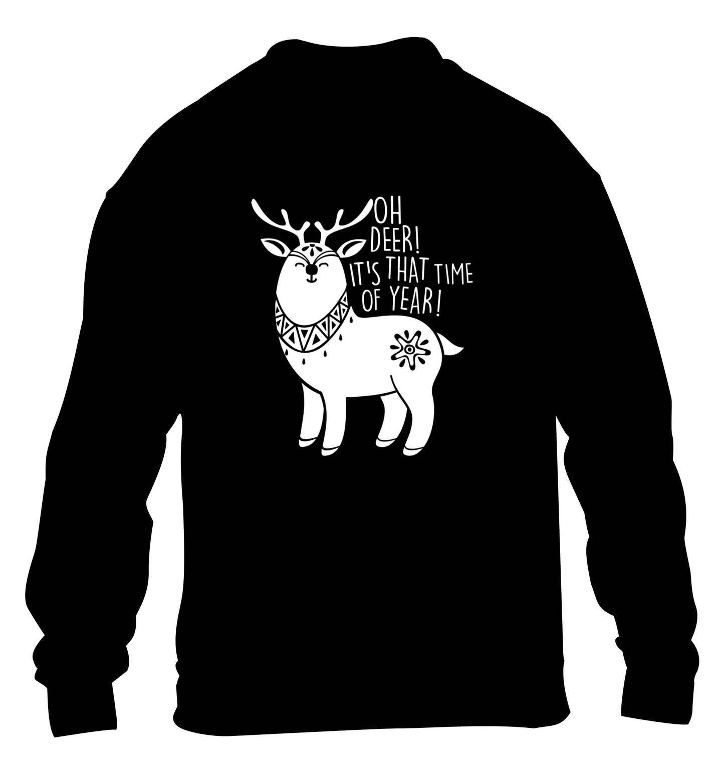 Oh dear it's that time of year children's black sweater 12-13 Years