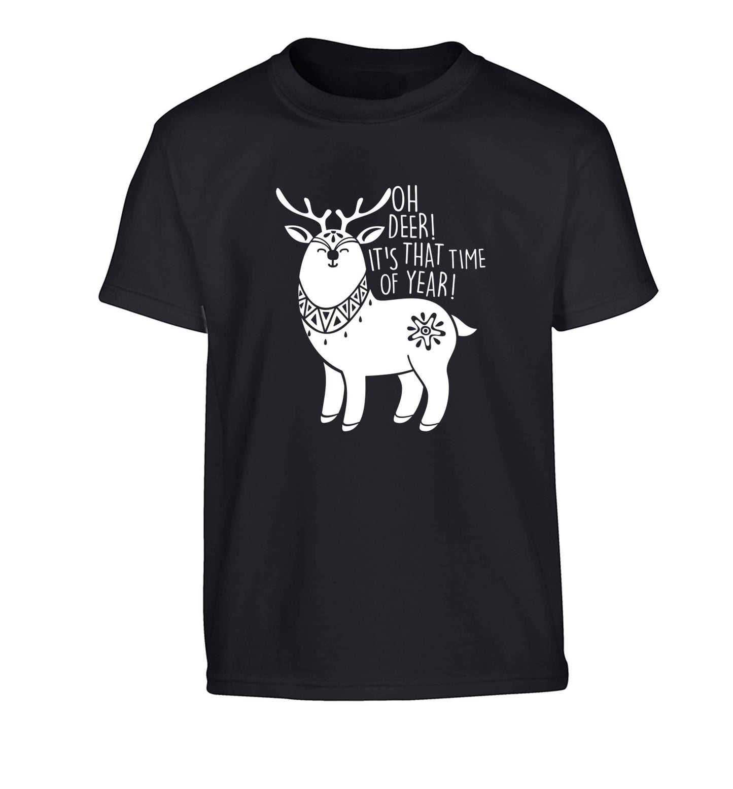 Oh dear it's that time of year Children's black Tshirt 12-13 Years