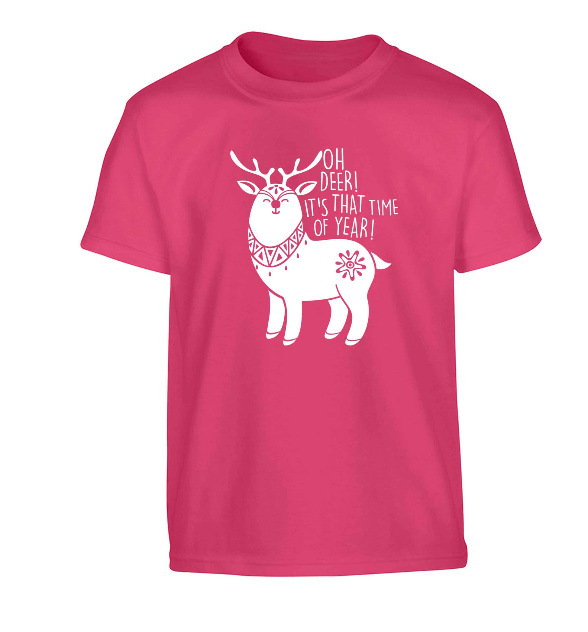 Oh dear it's that time of year Children's pink Tshirt 12-13 Years