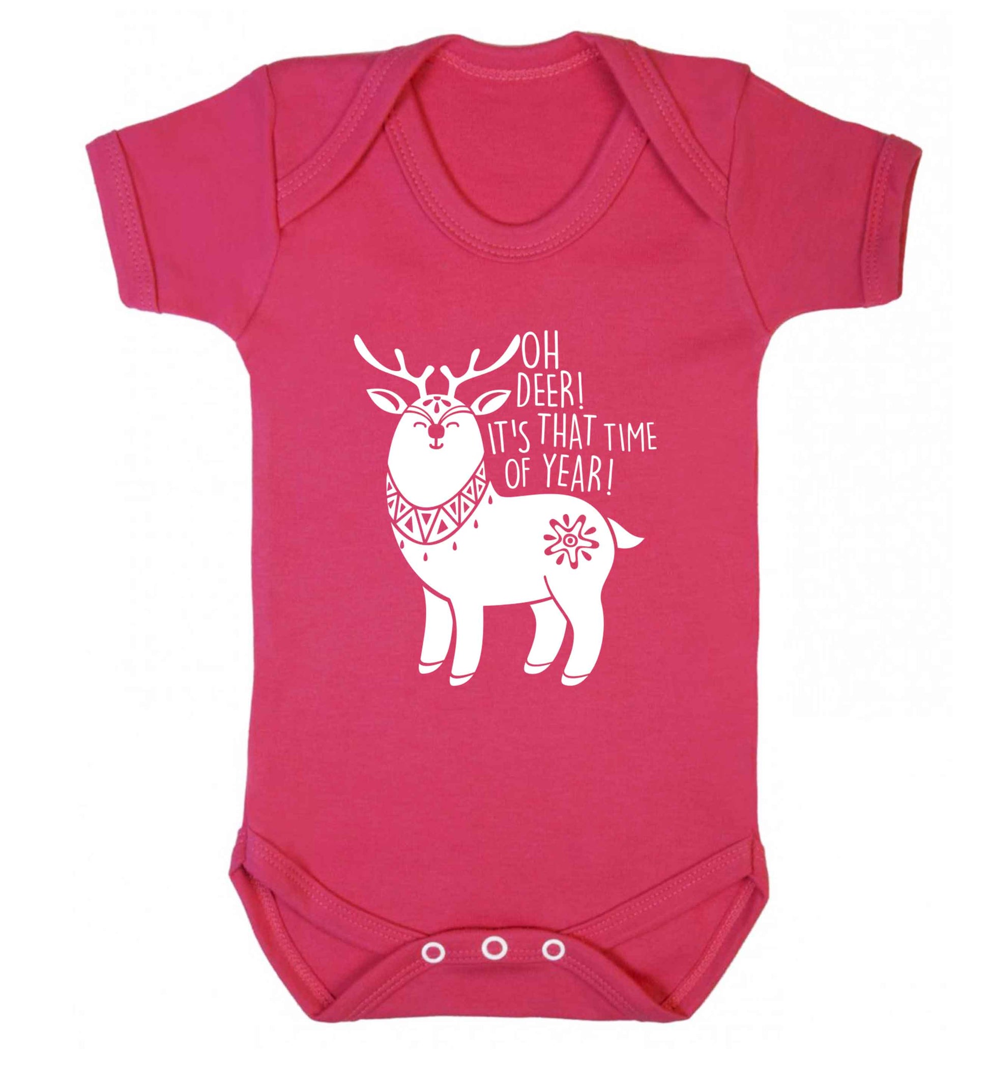 Oh dear it's that time of year Baby Vest dark pink 18-24 months
