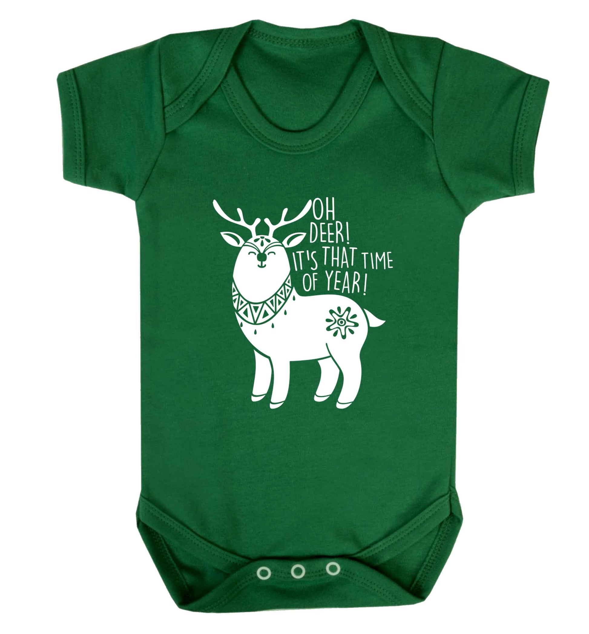 Oh dear it's that time of year Baby Vest green 18-24 months