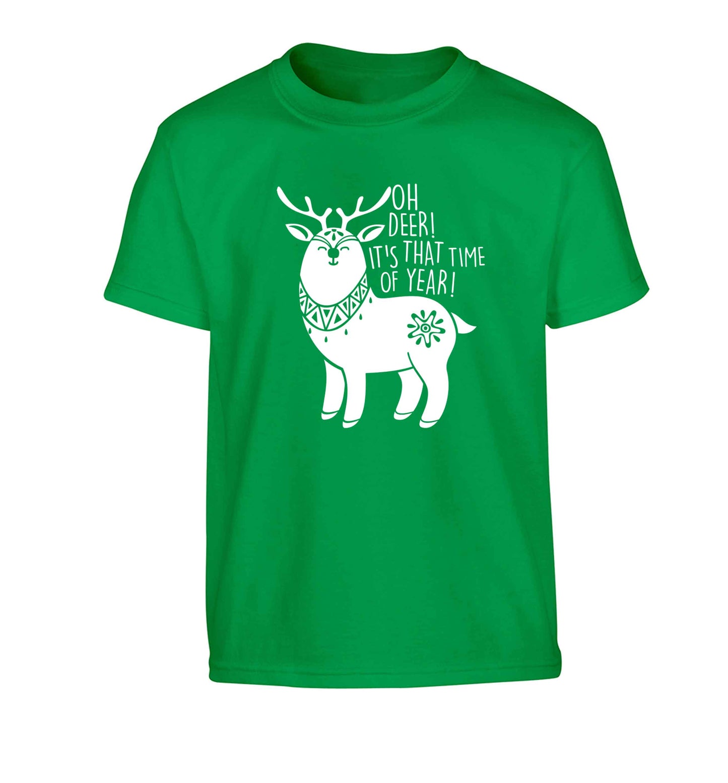 Oh dear it's that time of year Children's green Tshirt 12-13 Years