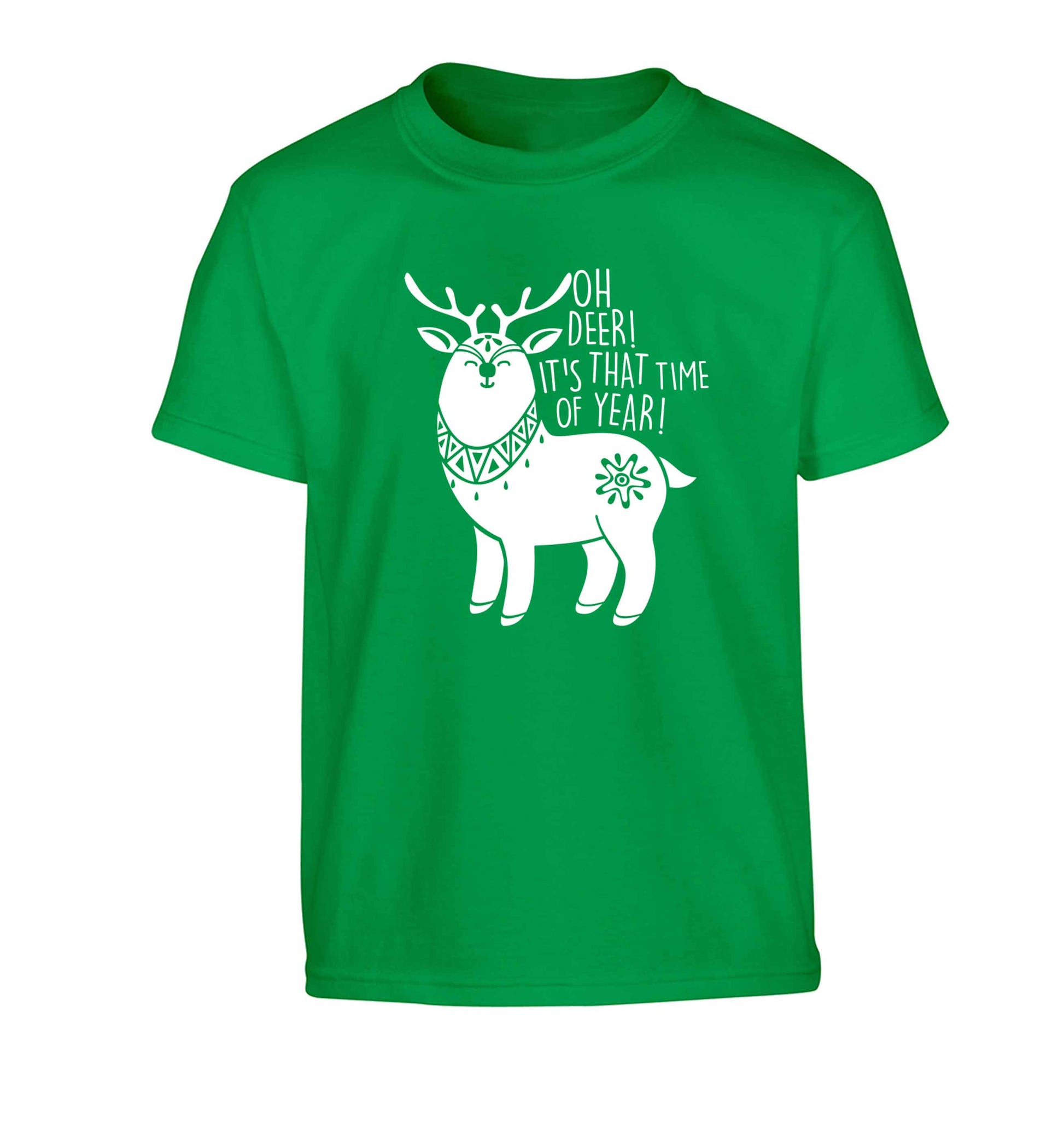 Oh dear it's that time of year Children's green Tshirt 12-13 Years