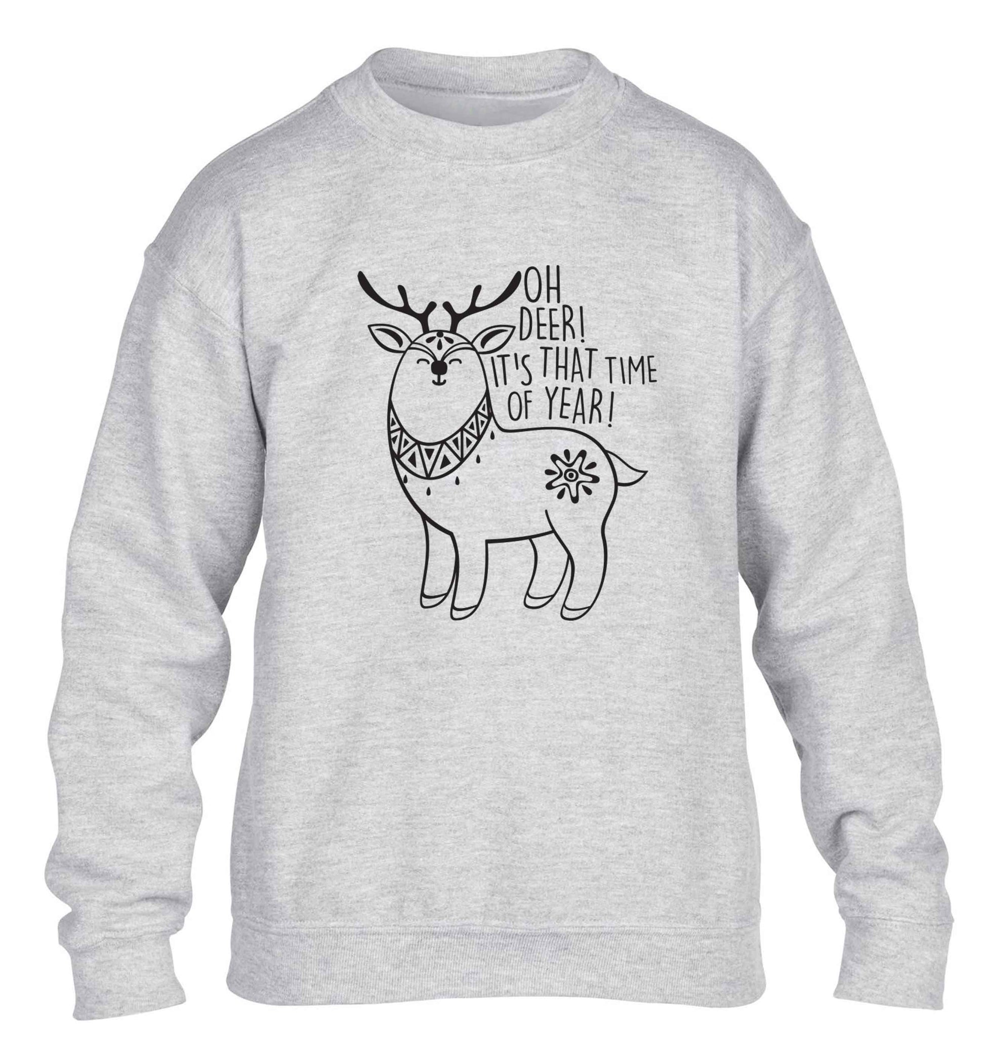 Oh dear it's that time of year children's grey sweater 12-13 Years