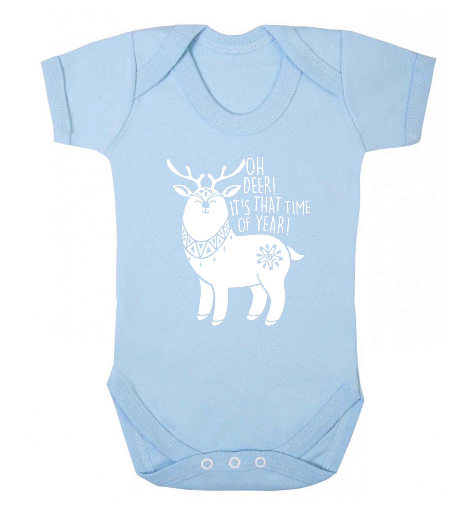 Oh dear it's that time of year Baby Vest pale blue 18-24 months