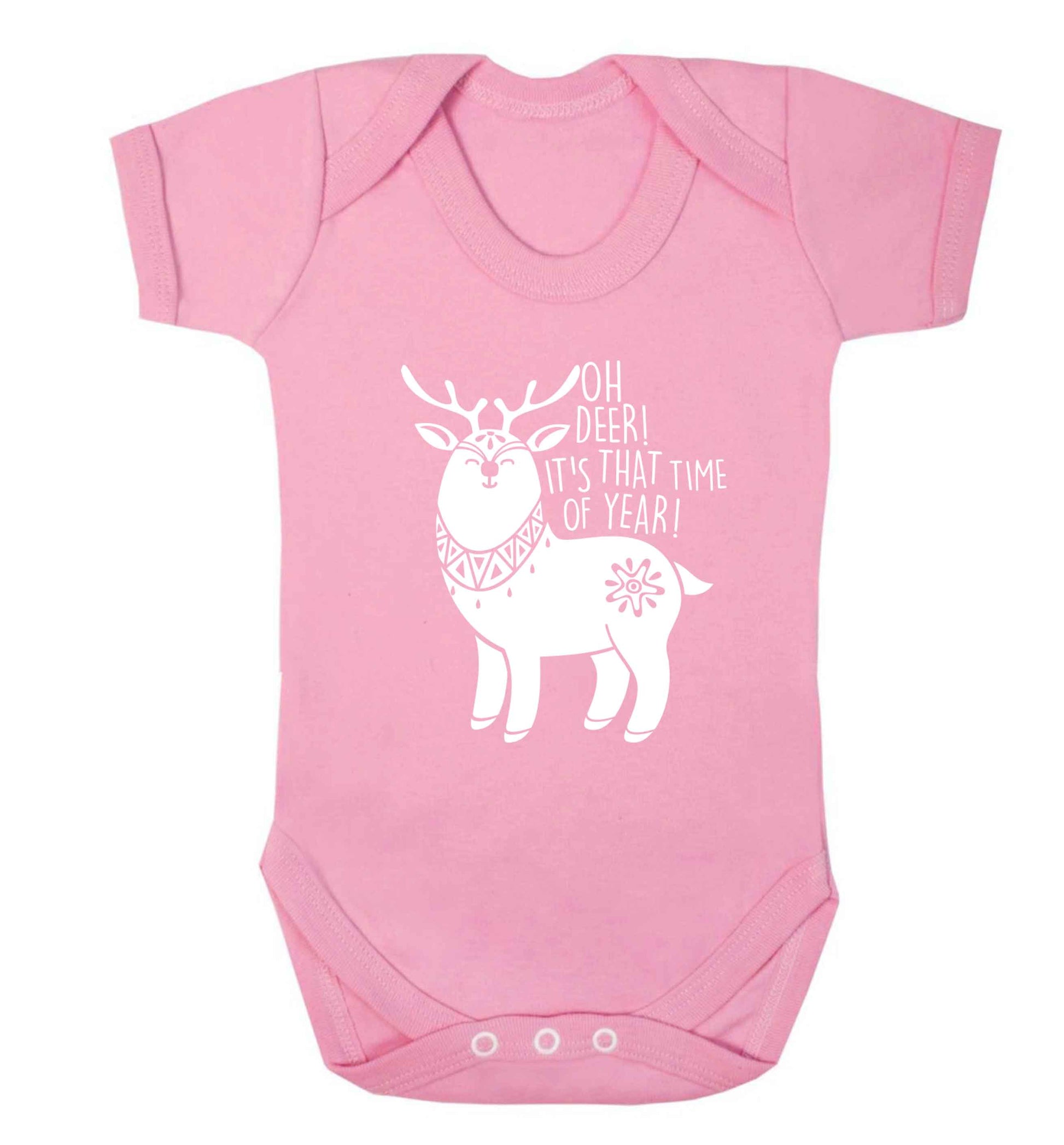 Oh dear it's that time of year Baby Vest pale pink 18-24 months