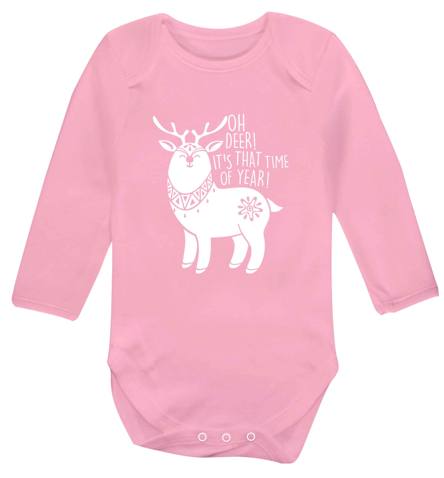 Oh dear it's that time of year Baby Vest long sleeved pale pink 6-12 months