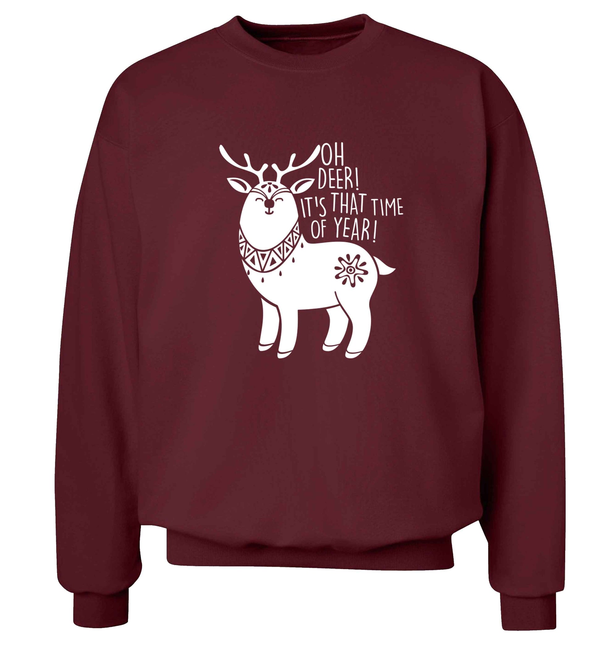 Oh dear it's that time of year Adult's unisex maroon Sweater 2XL