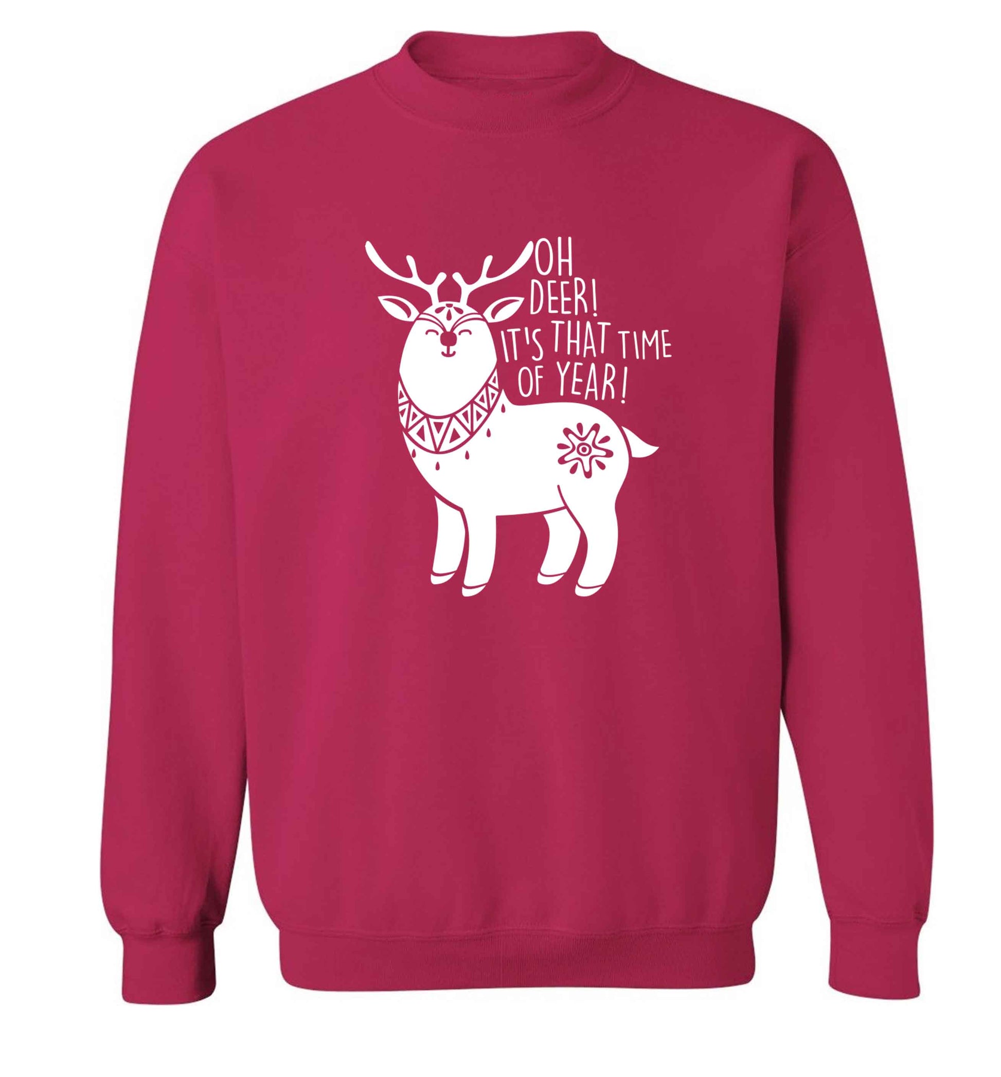 Oh dear it's that time of year Adult's unisex pink Sweater 2XL