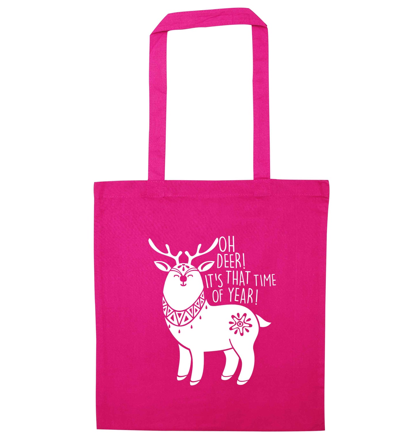 Oh dear it's that time of year pink tote bag
